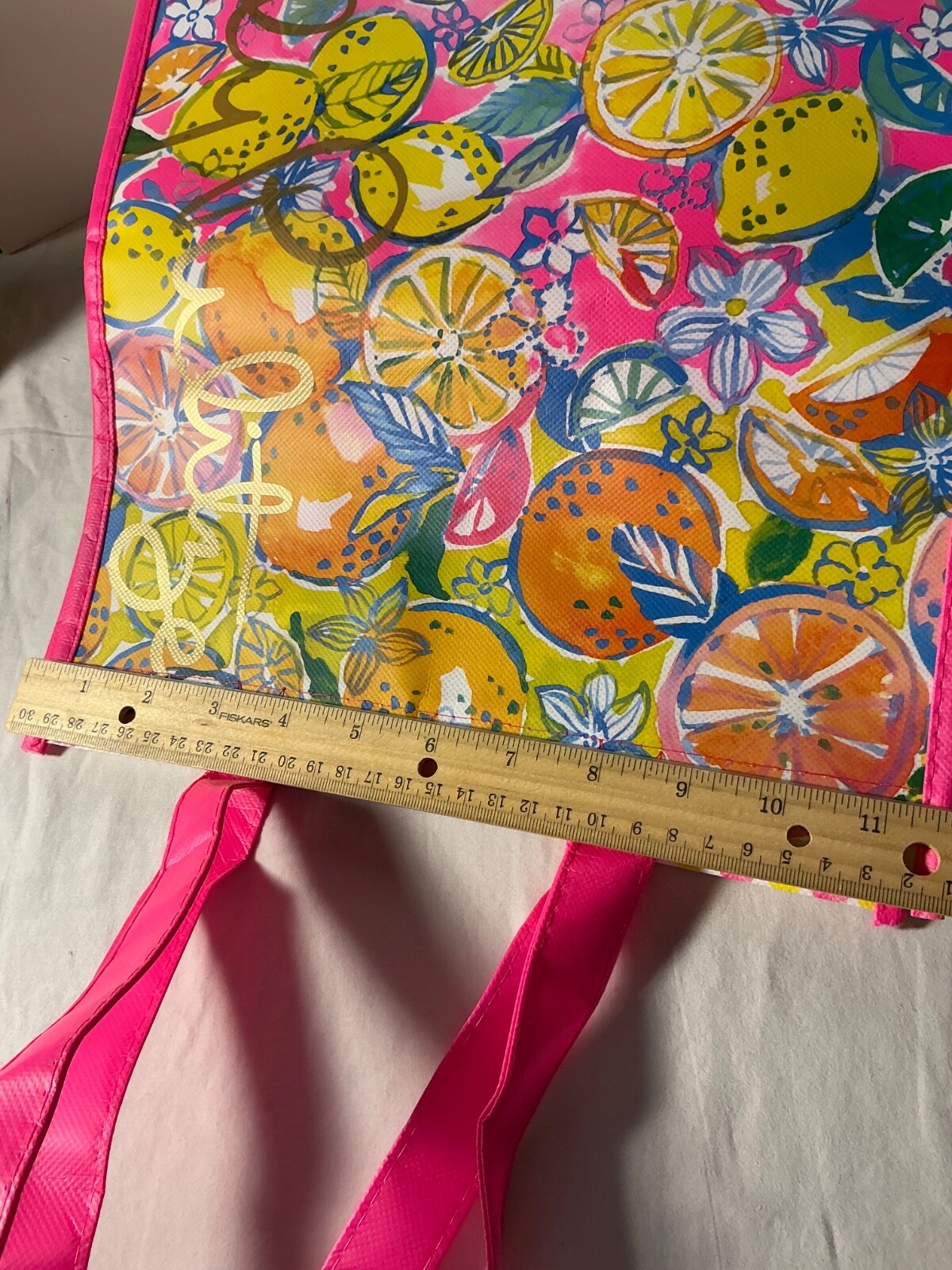 Lilly Pulitzer Fruits and flowers Pink Reusable Tote Shopping Bag