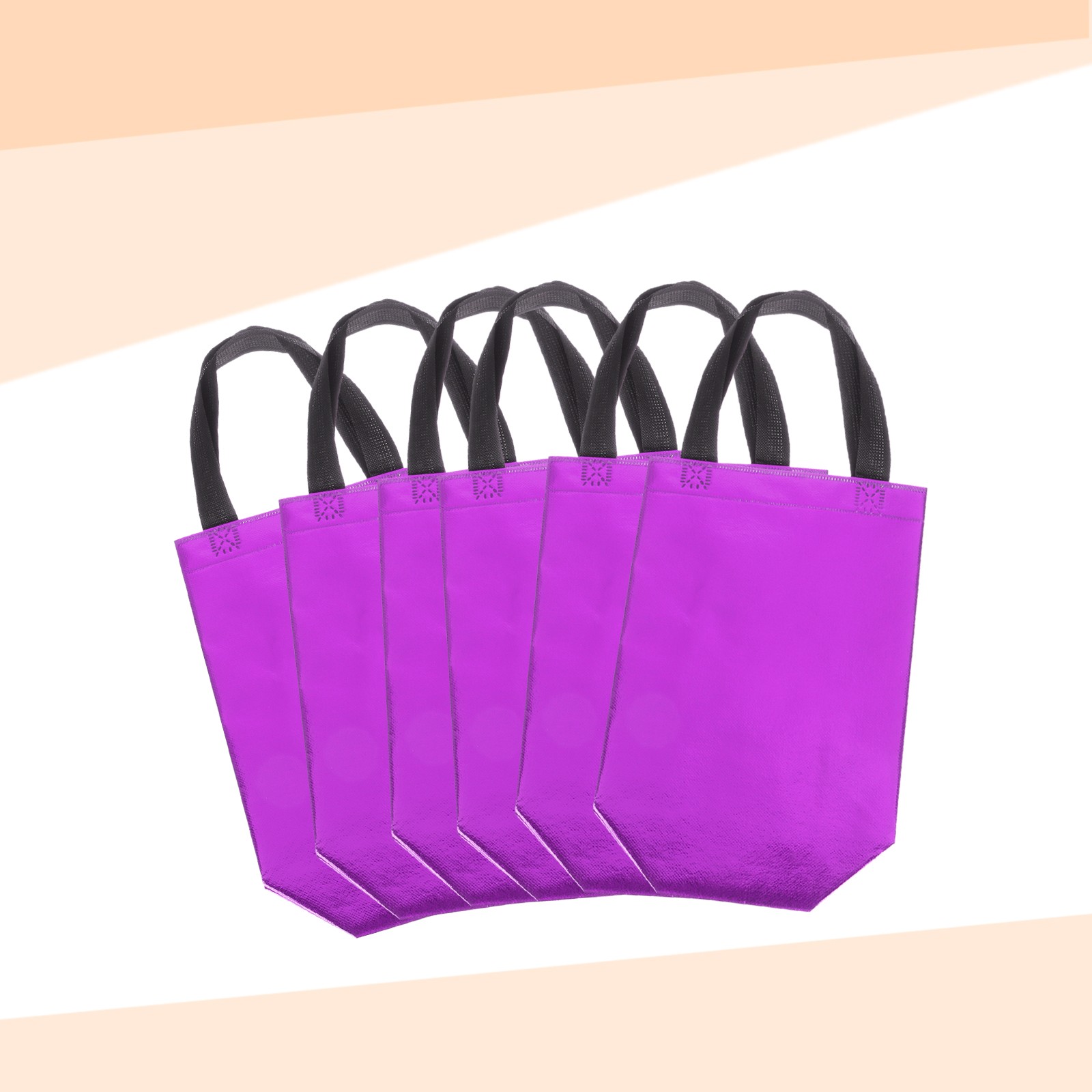 12Pcs Reusable Gift Bags with Handles 7.9 x 9.8 Inch Purple