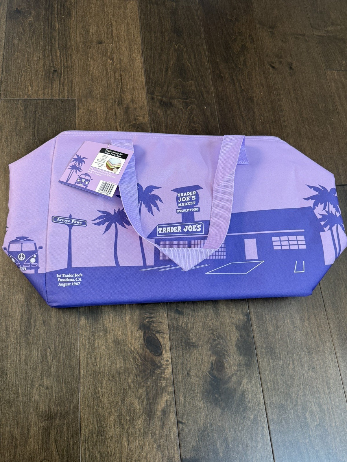Trader Joe’s LARGE Insulated Tote Bag Cooler Reusable Lavender NEW