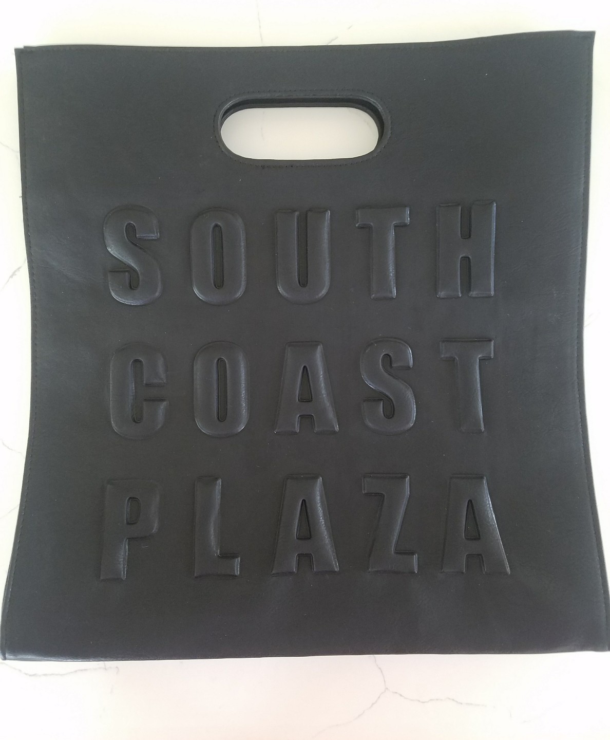 South Coast Plaza Custom Made Black Leather Shopping Bag Newport Beach