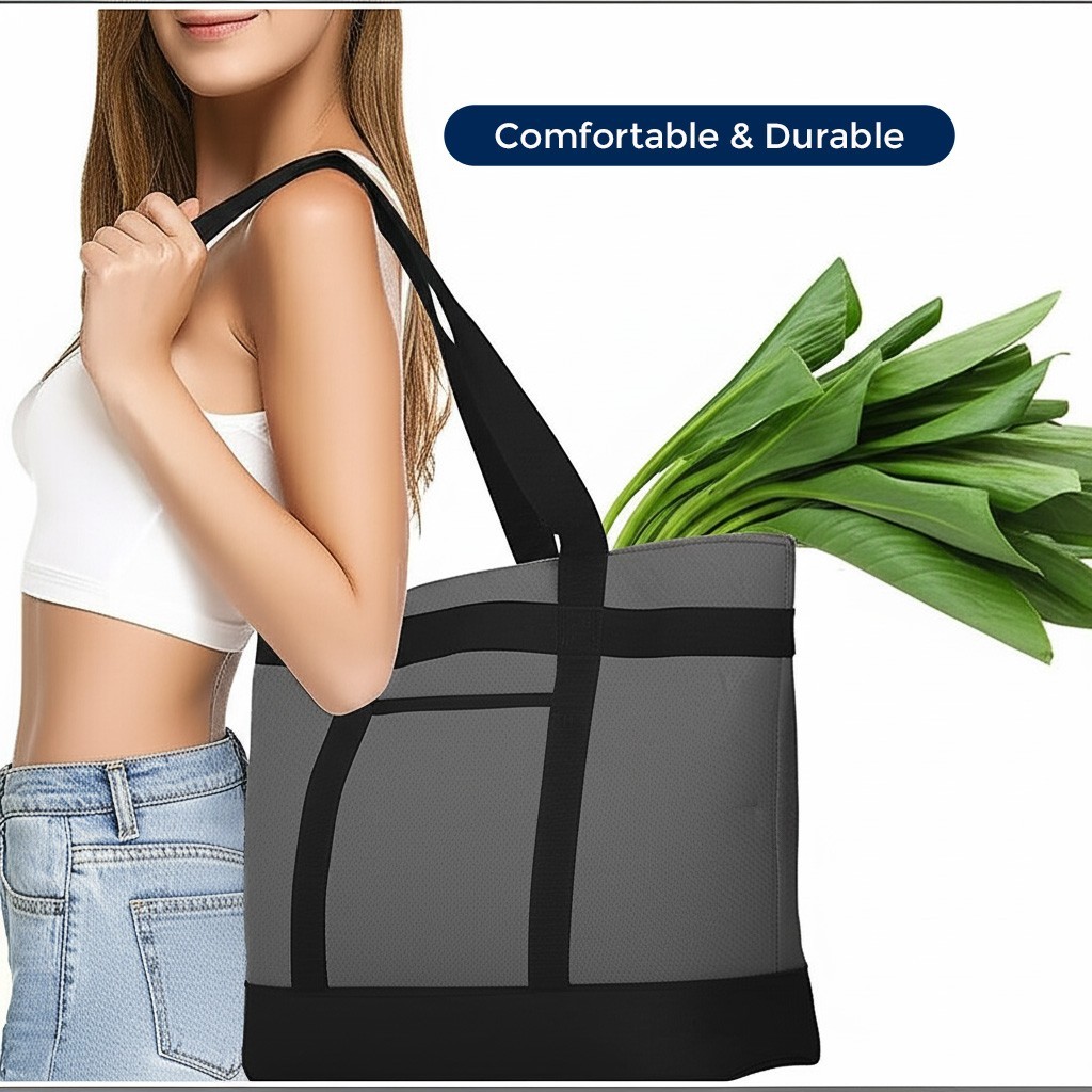 Large Insulated Tote for Hot Cold Lunch Food, Snacks, Wine, Beer – Cooler Bag