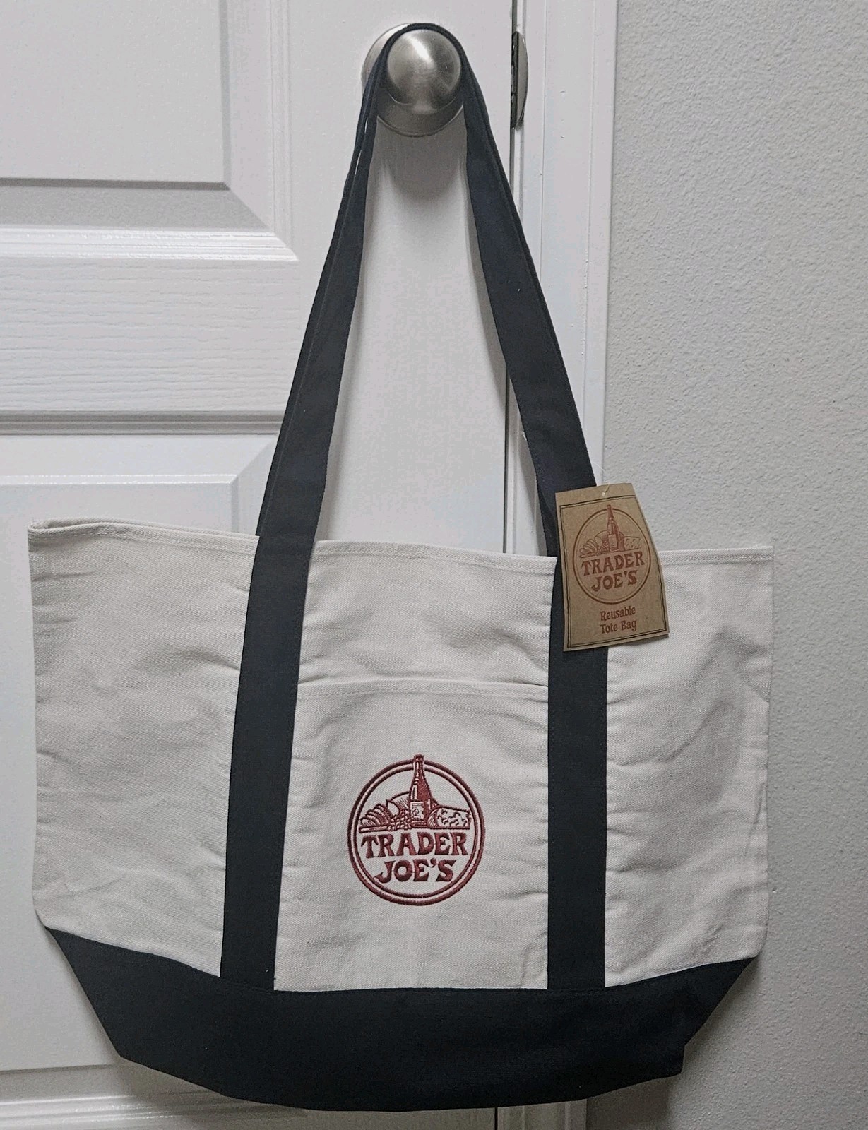 Trader Joe’s Canvas Tote Shopping Bag – LARGE CLASSIC NAVY BLUE – NEW with TAGS