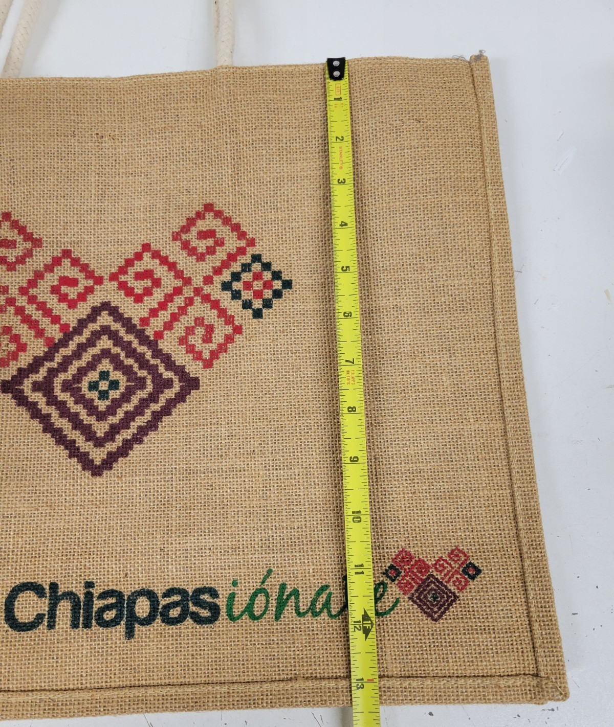 Chiapasionate Jute Burlap Tote Bag 17.5” x 13.5” x 5.5” Grocery Shopping Sack