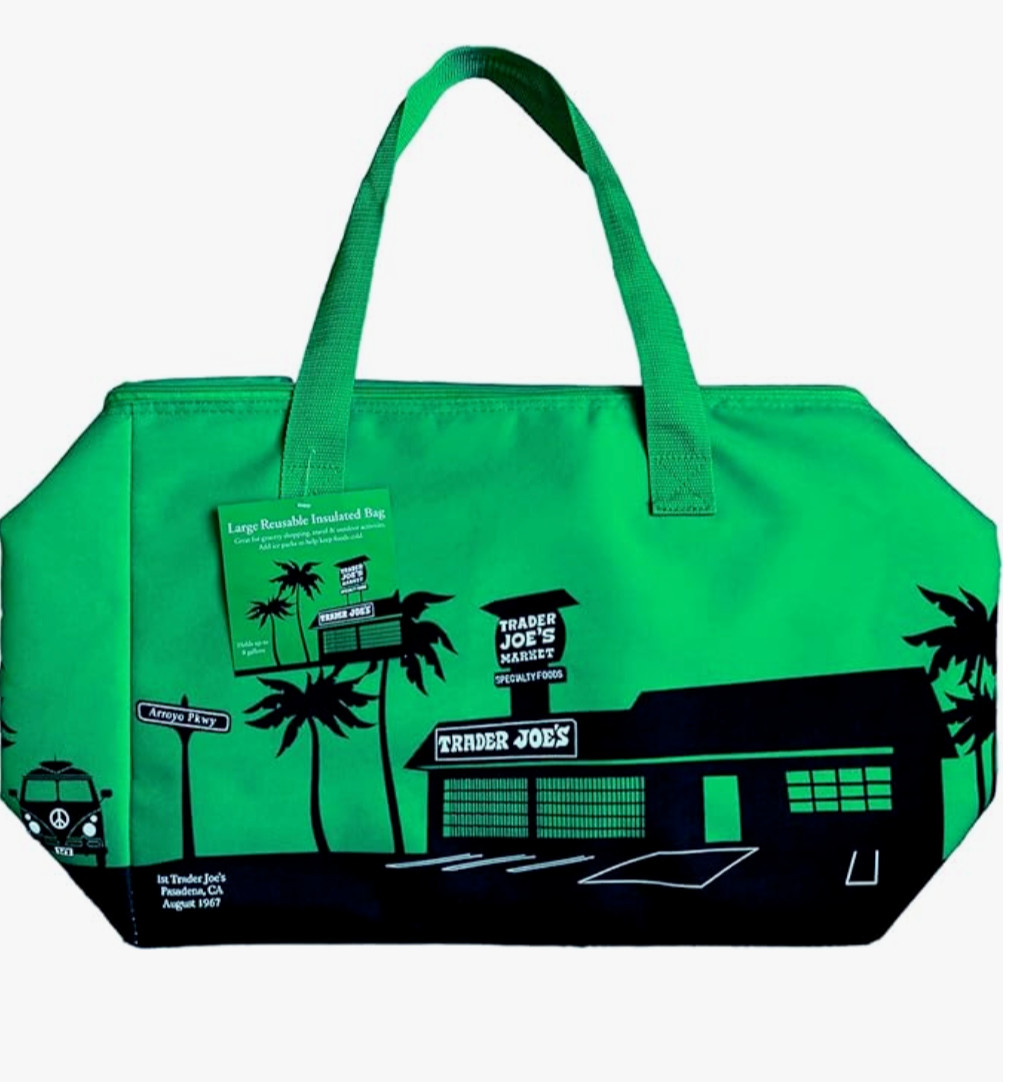 Trader Joe’s Green Insulated XL Cooler Tote Reusable Shopping Bag NEW Spring