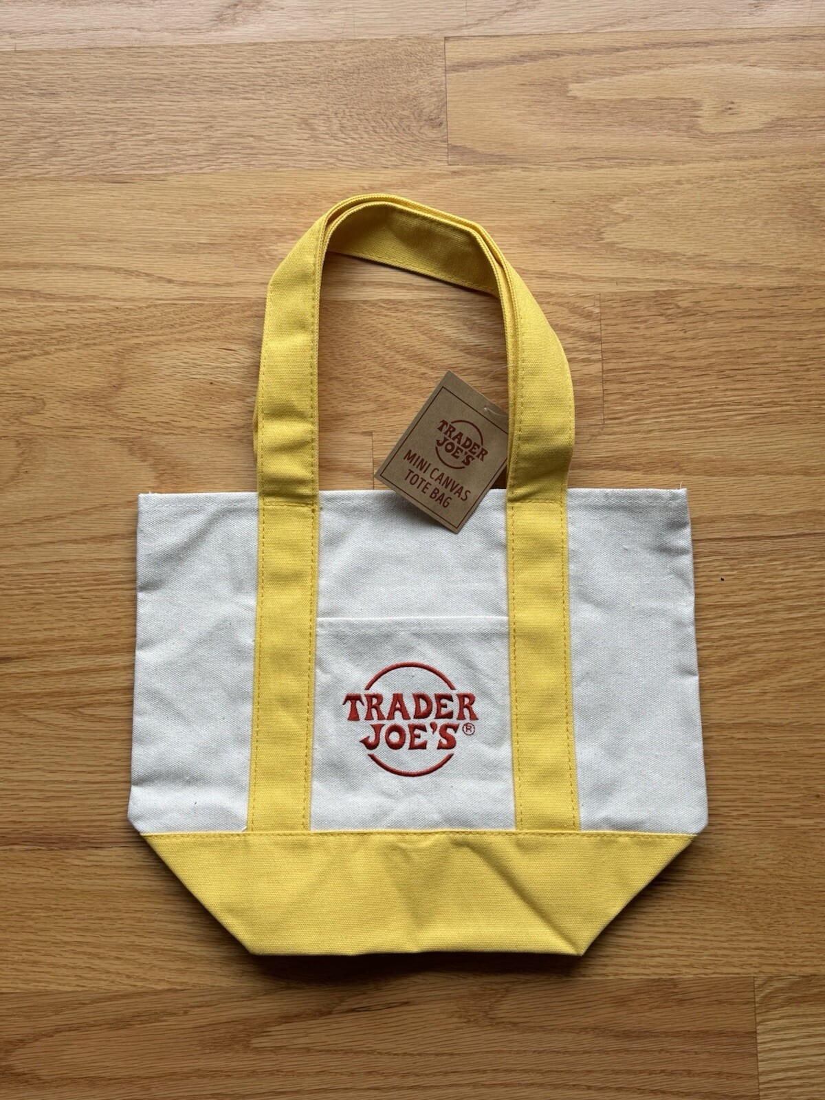 Trader Joe’s Mini Canvas Tote Bag Limited Edition Trader Joe Bag – YELLOW