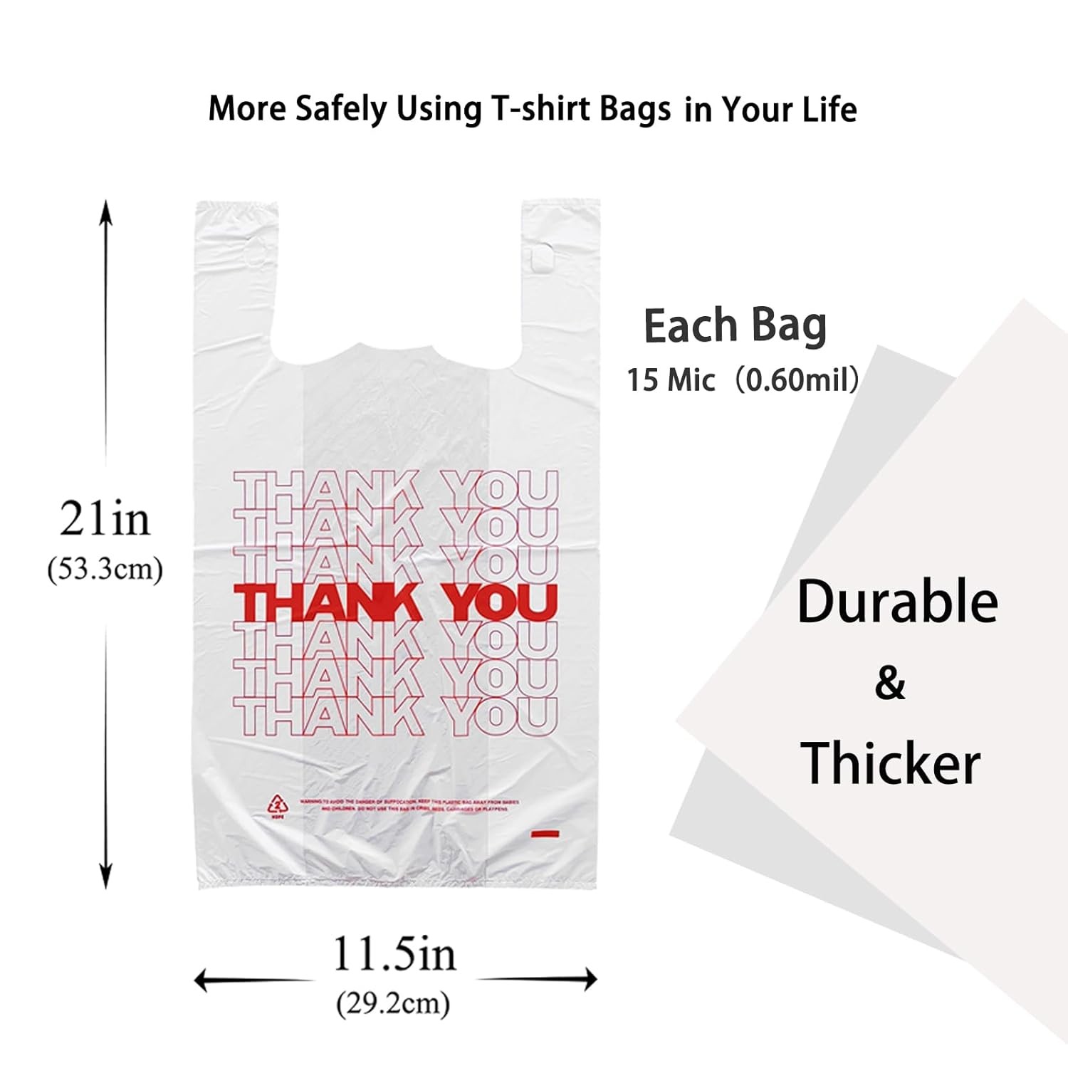 Reusable Plastic Bags with Handles 500 Count Customizable Grocery Shopping Bags