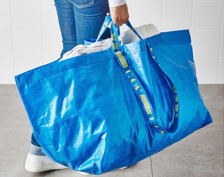 New IKEA FRAKTA Large 19-Gallon Blue Bag / Two bag bundle