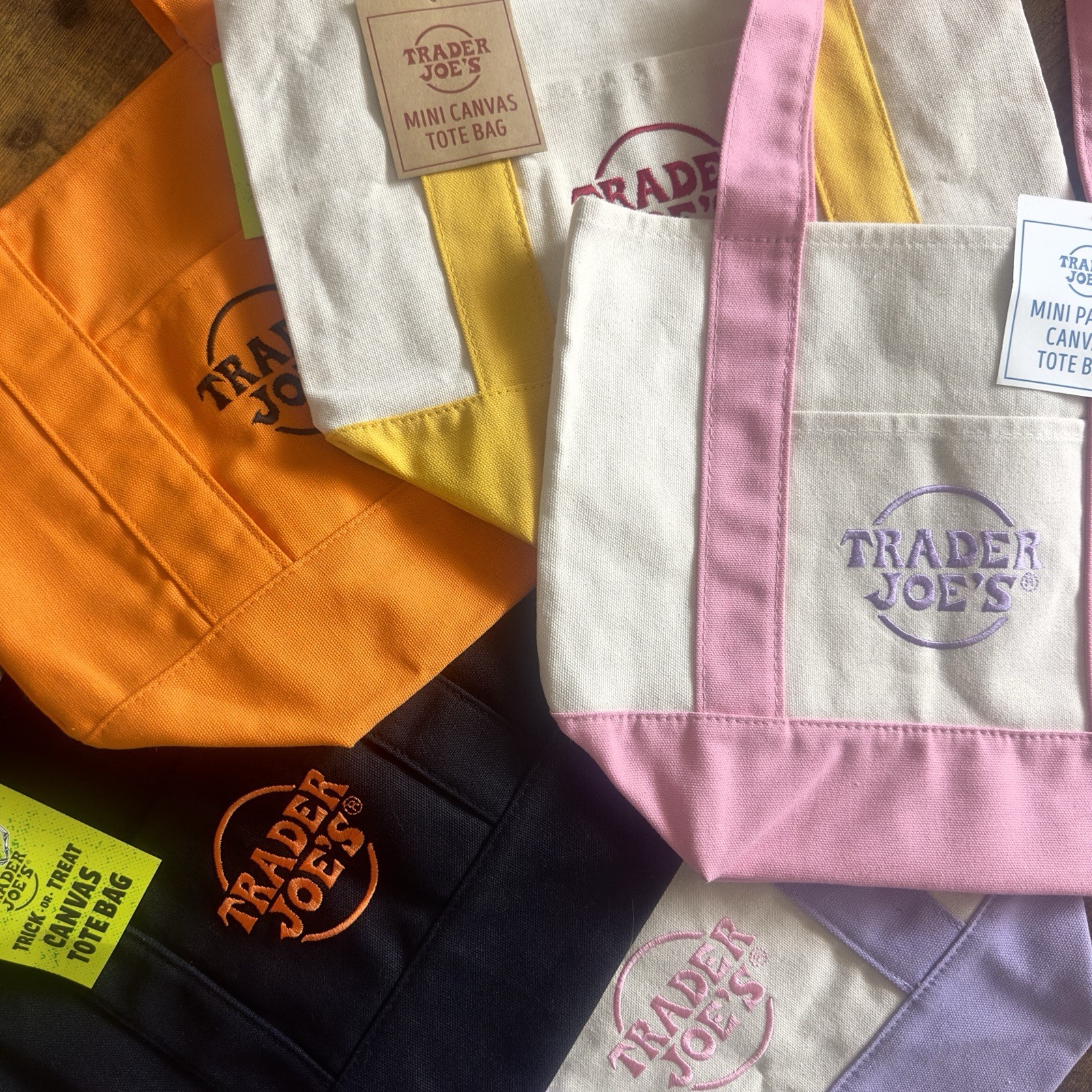 Trader Joe’s *2025 Halloween* Mini Black/Orange Reusable Canvas Tote Bag