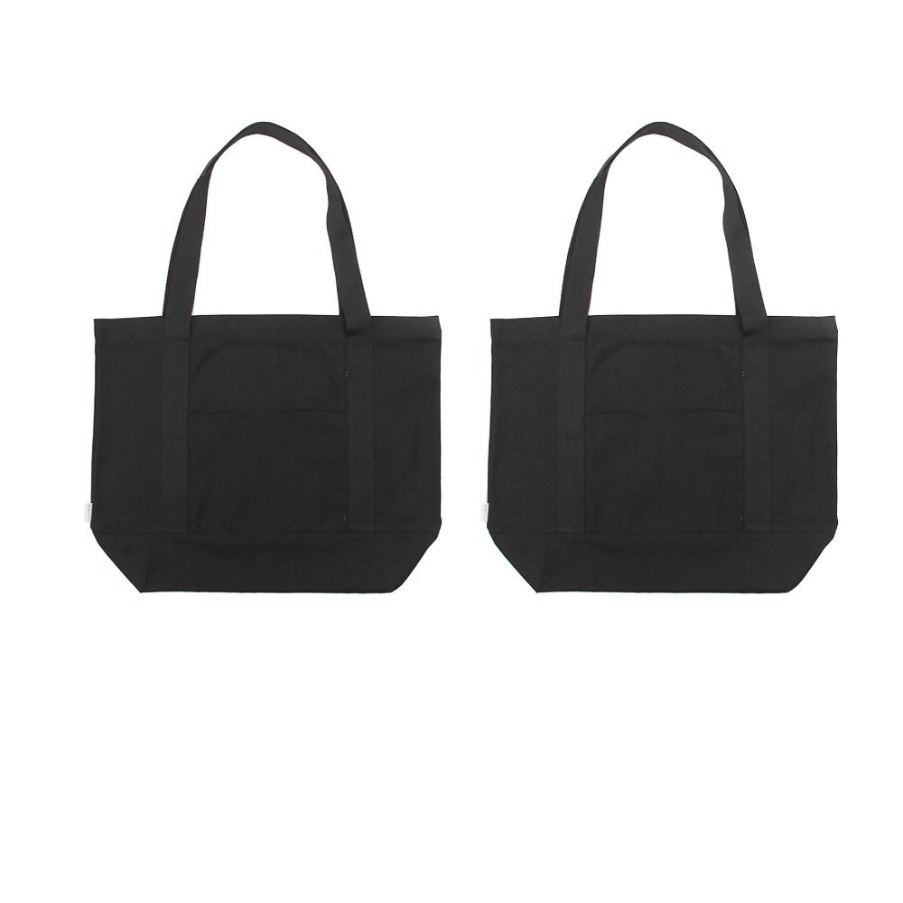 Heavy Duty 100% Cotton Canvas Zipper Beach Shoulder Grocery Tote Bag With Out…
