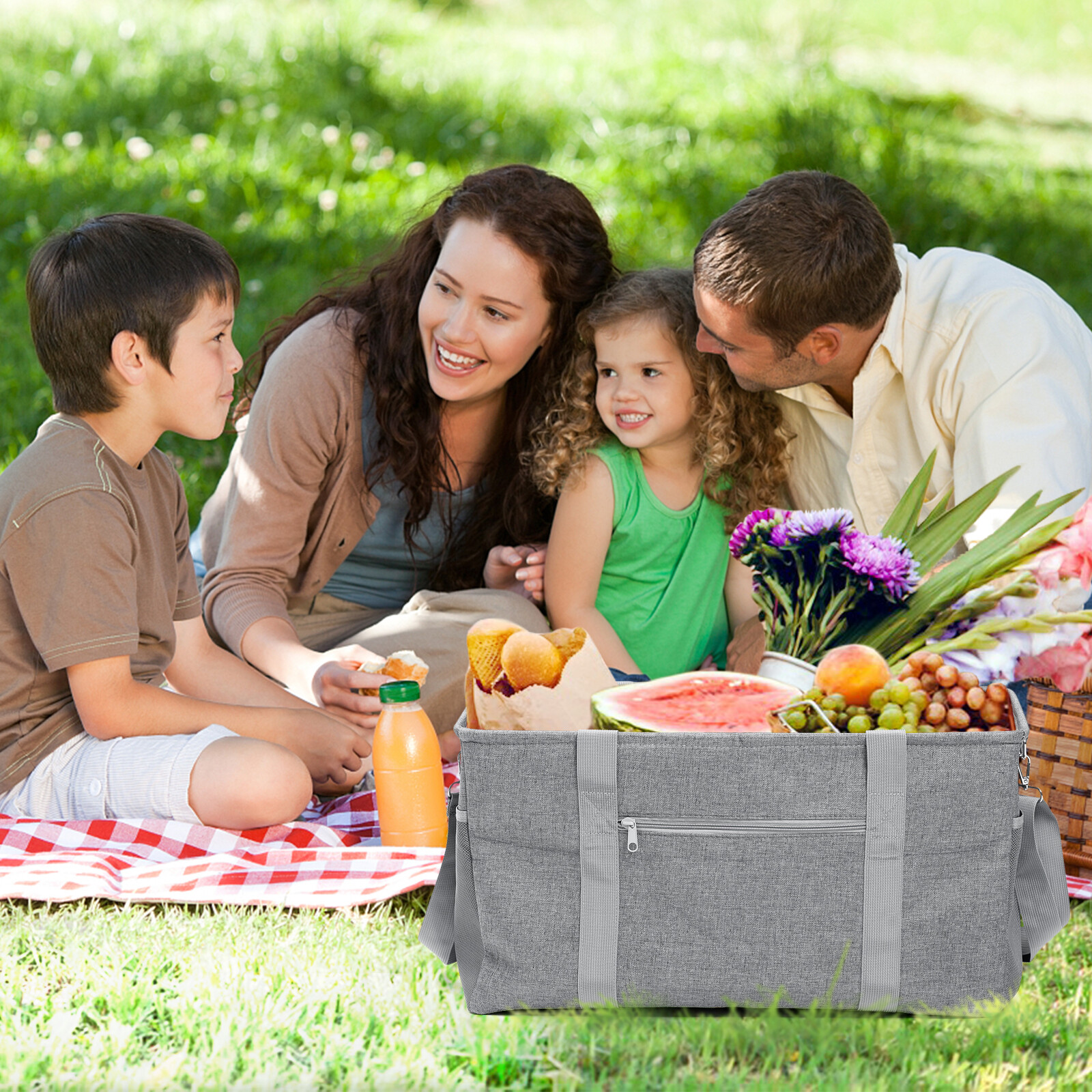 Reusable Grocery Bags Heavy Duty Foldable Shopping Bags Large Grocery Totes Gray