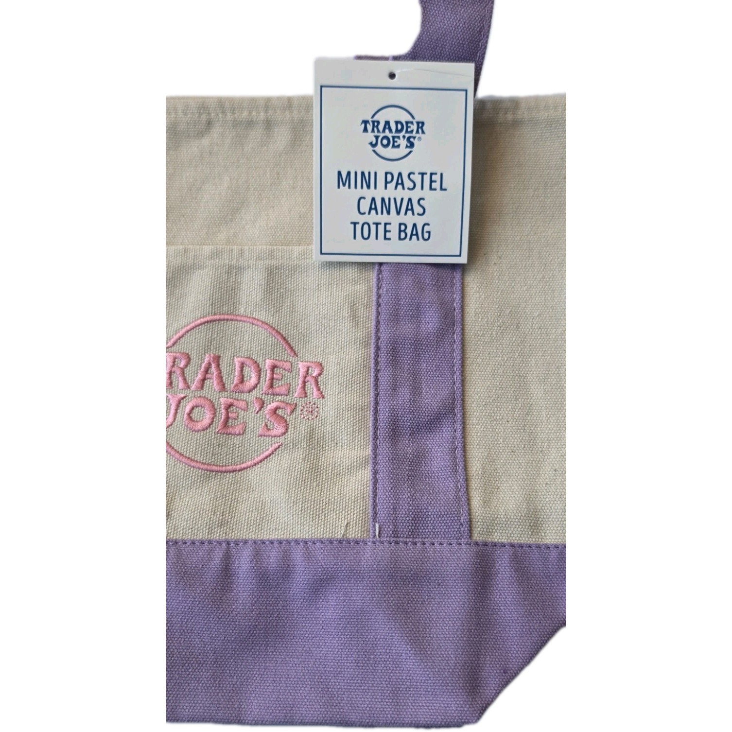 (Set of 2) Trader Joe’s Lavender Large & Mini Canvas Tote Bags NEW for 2026 💜