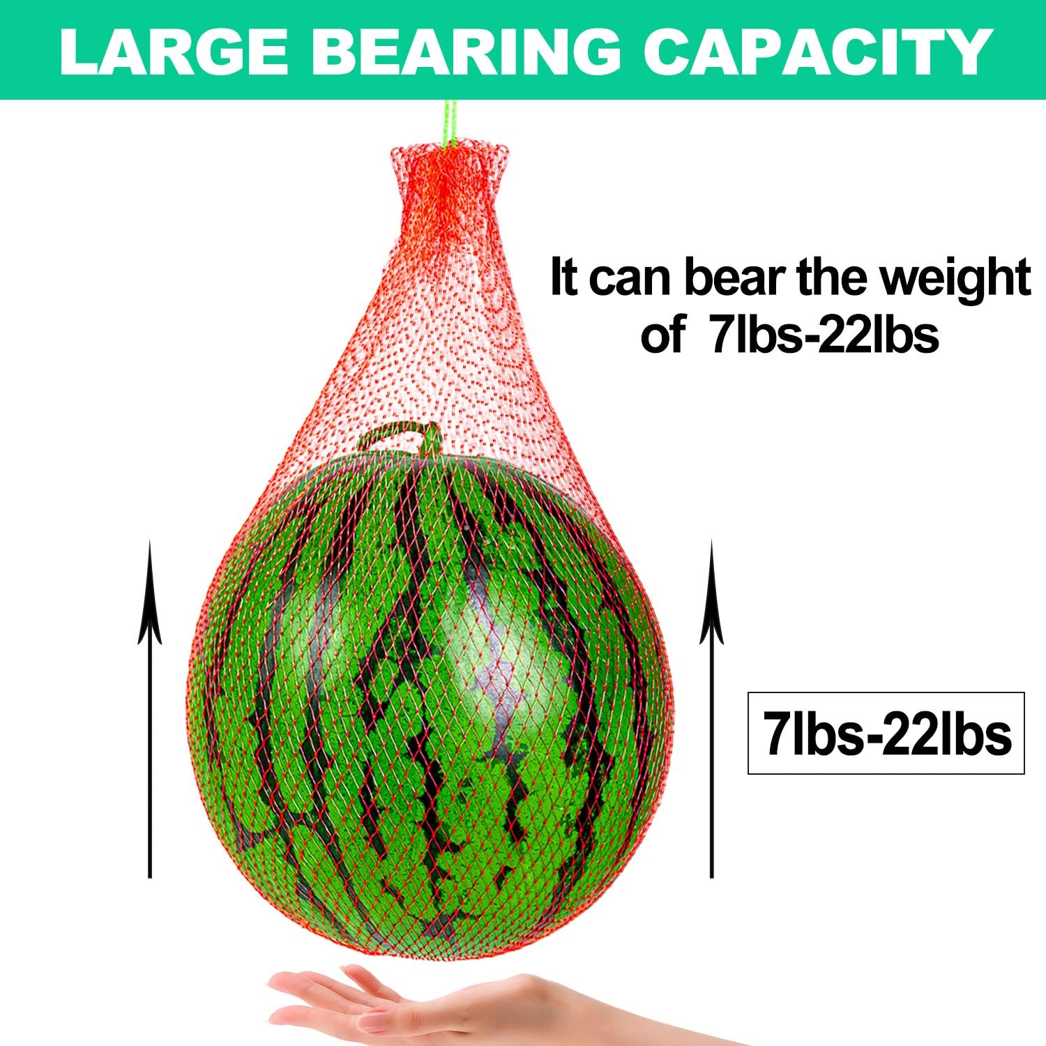 ZAUGONTW Resuable Nylon Mesh Bags, Hanging Watermelon Nets One Size, Red