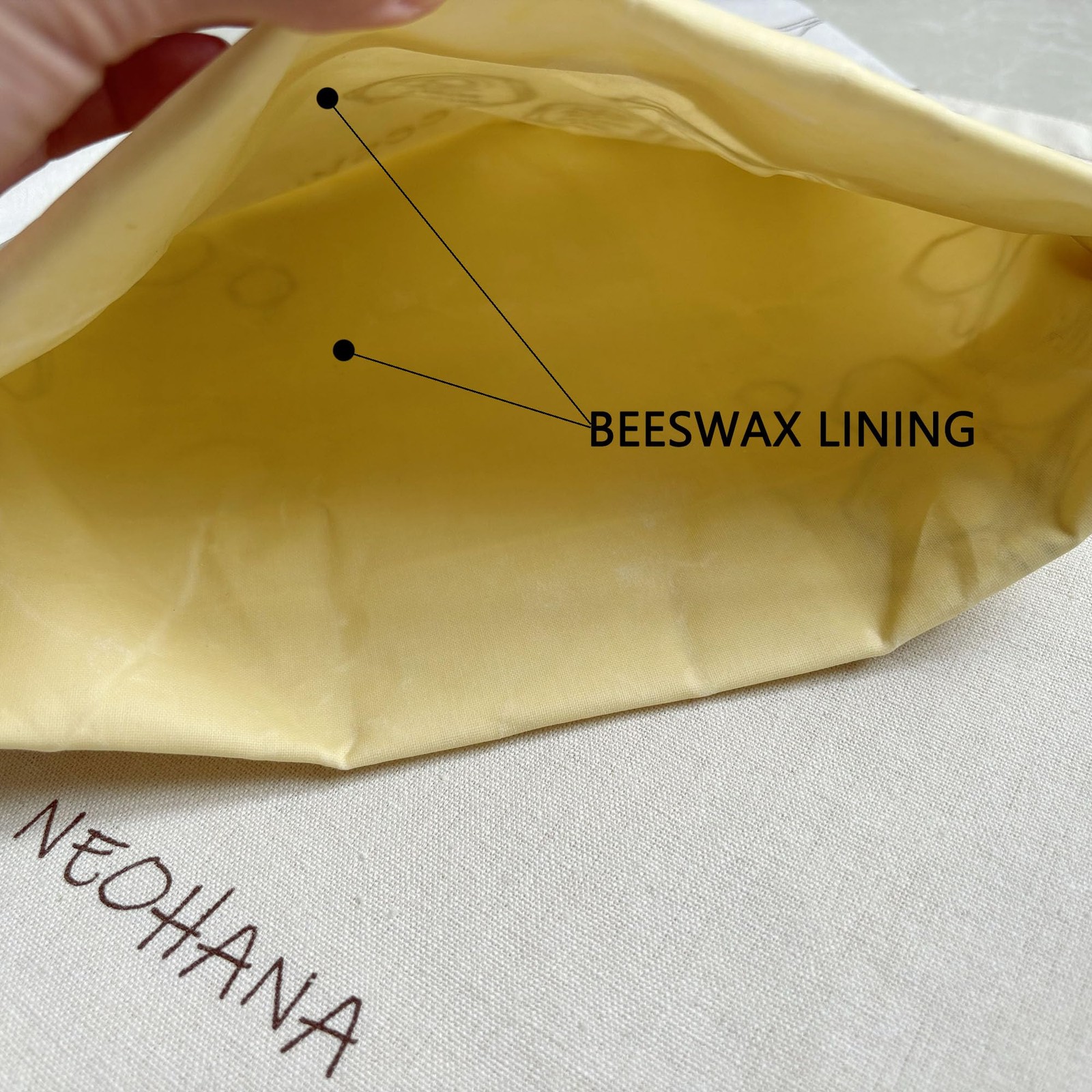 NEOHANA 2 Pack Beeswax Bread Bags 16 inches x 12.5 inches, 2 PCS