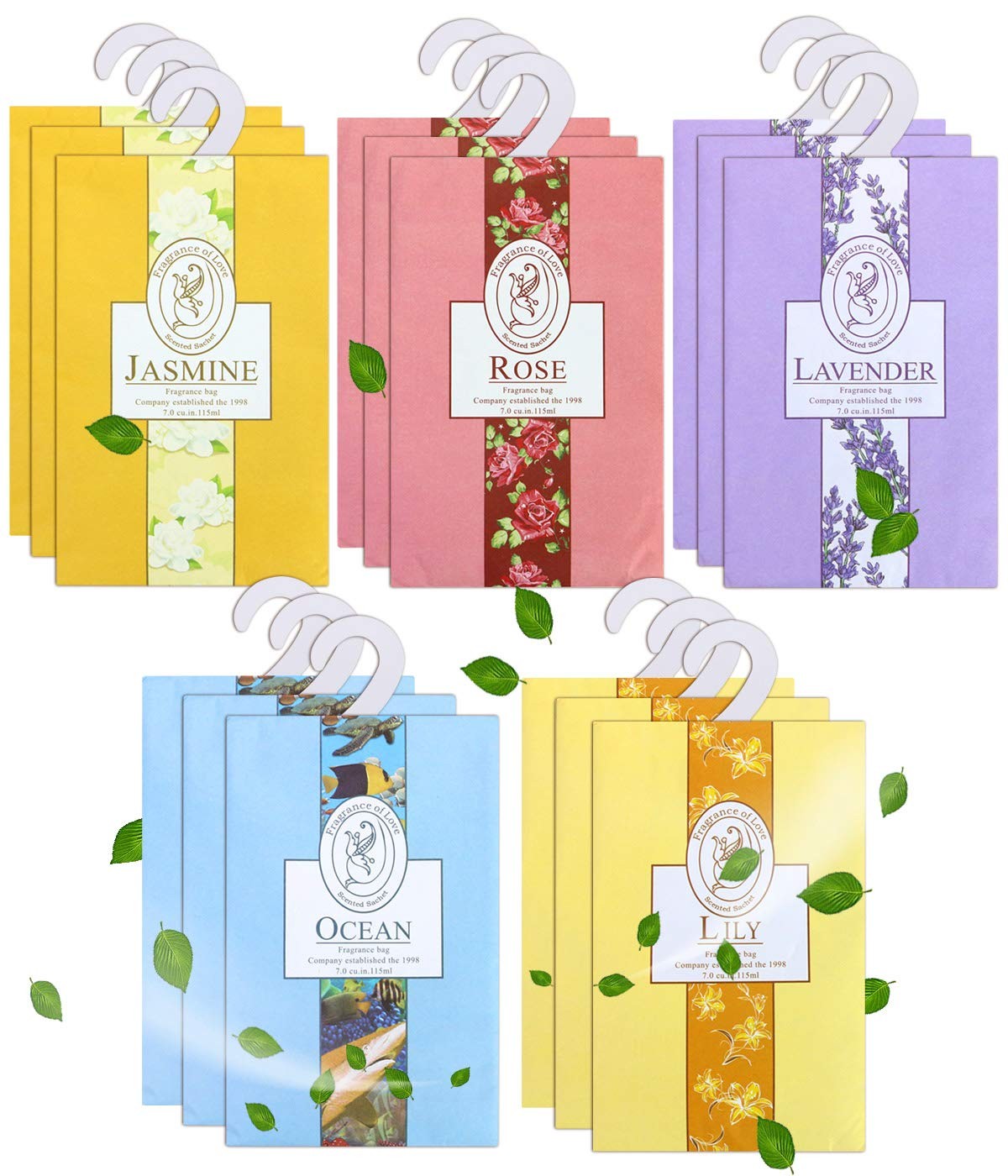 SKPPC 15 Pack Closet Air Freshener, Flower Scented Sachets Bags for Drawer…