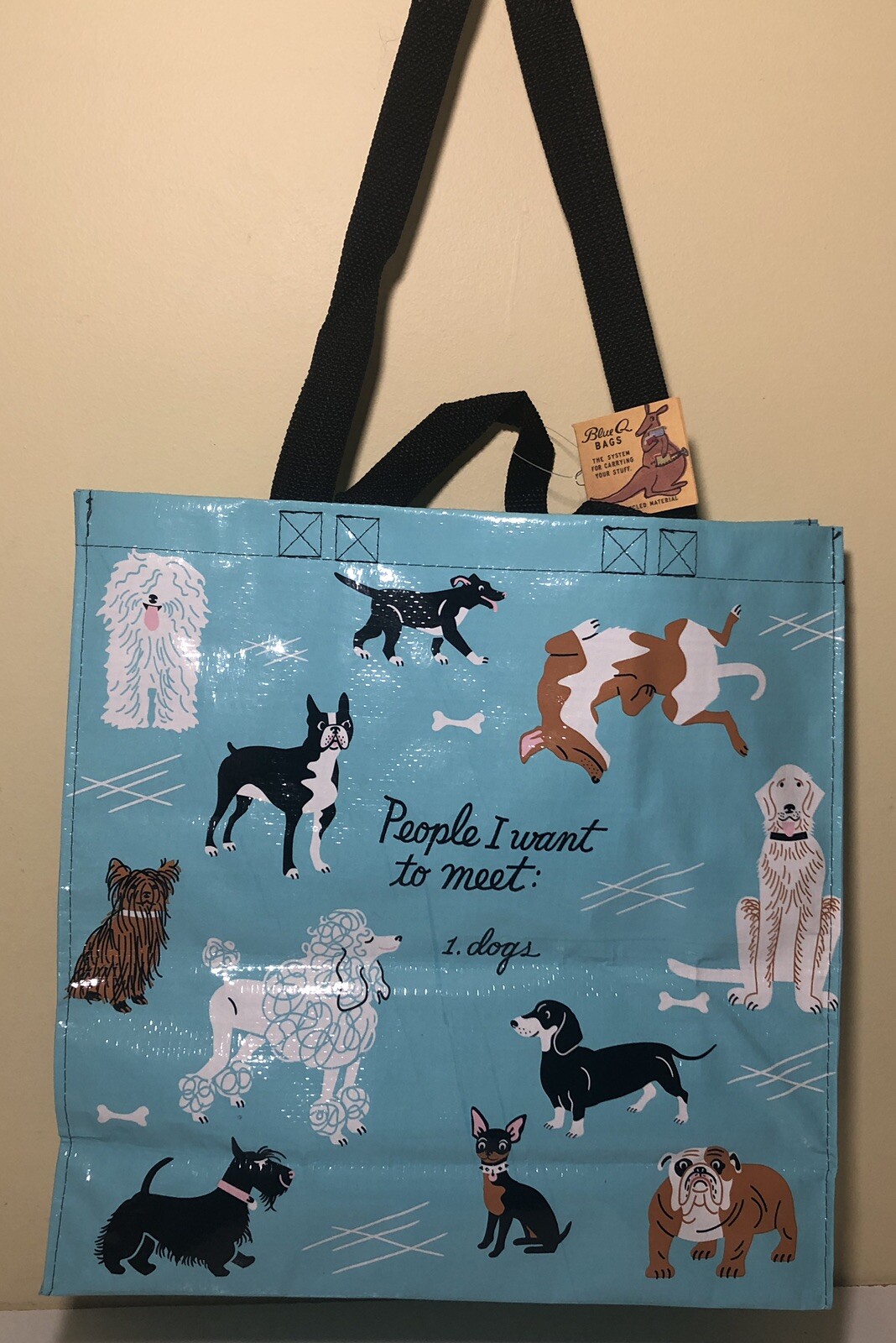 Blue Q SHOPPER Reusable Tote Bag Dog Lovers Beach Groceries Pet Car Gift Bag NEW