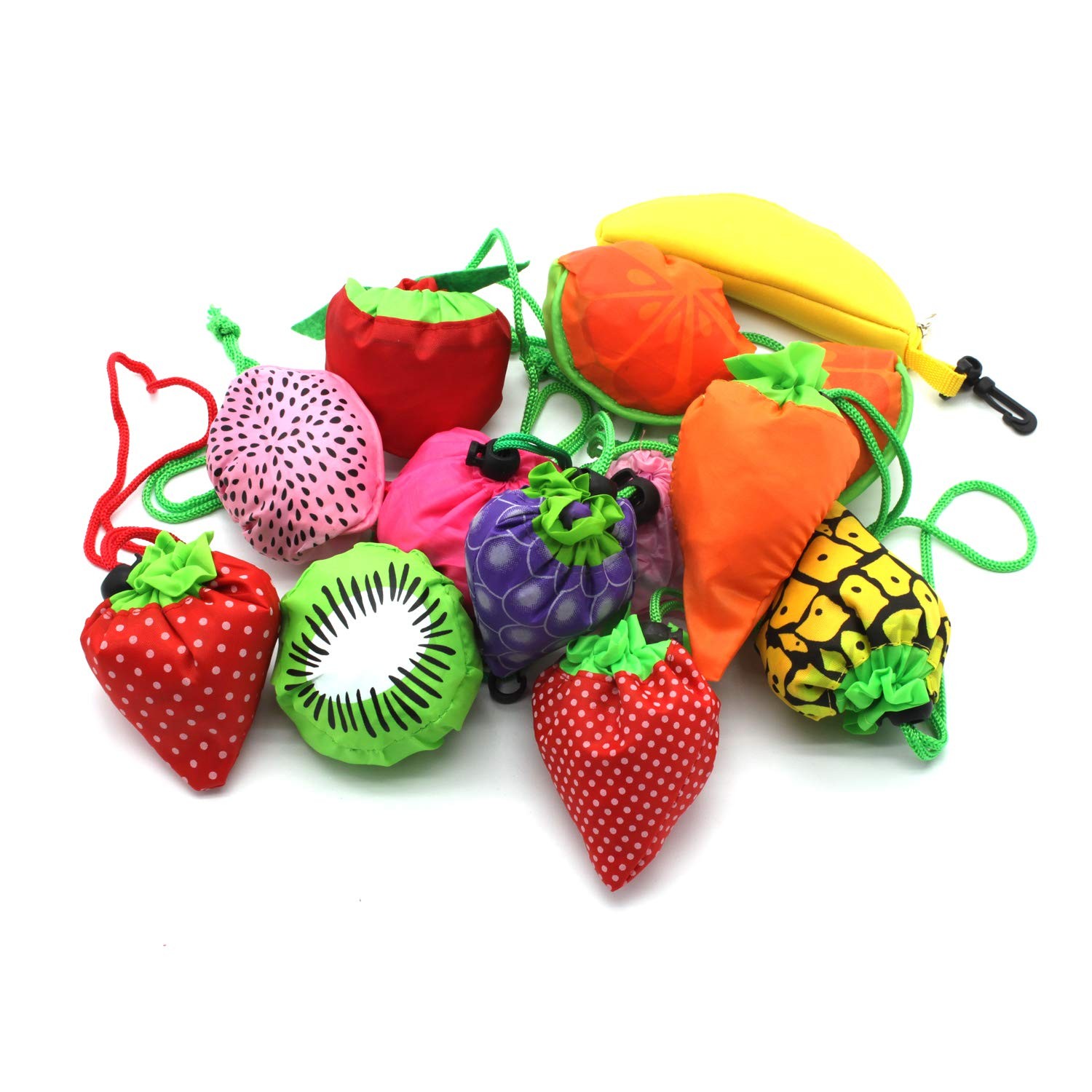 10PCS Fruits Reusable Grocery Shopping Tote Bags Folding Pouch Storage Conven…
