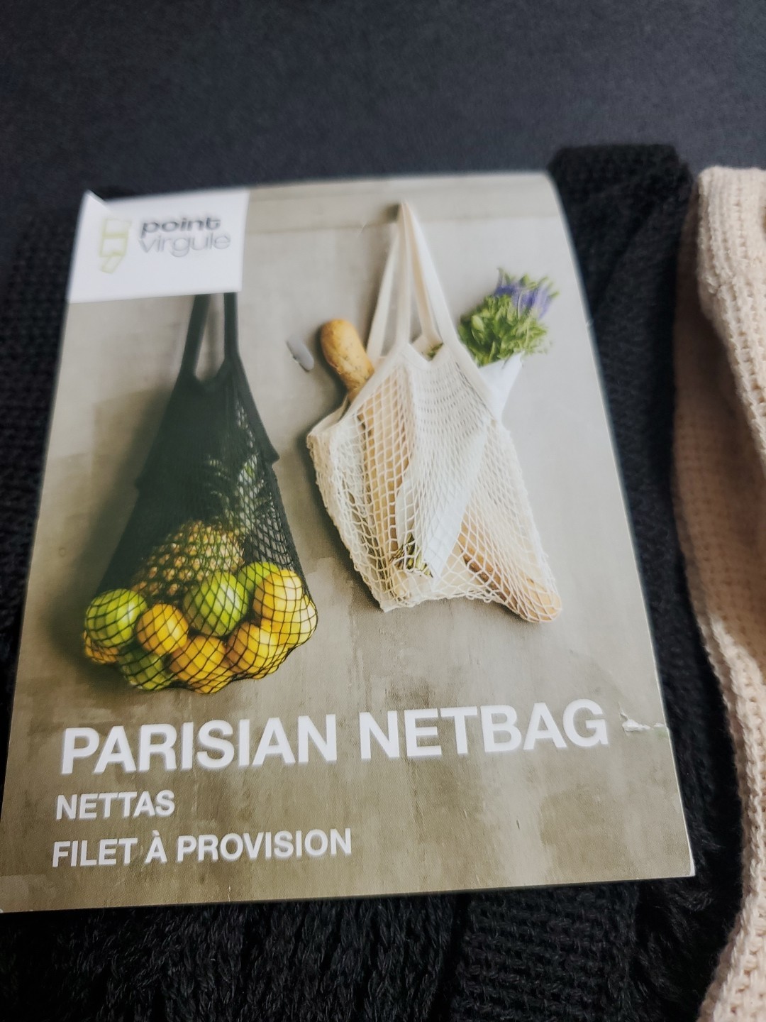 Parisian Netbag Grocery Bag Set Of 2 Blag & Beige