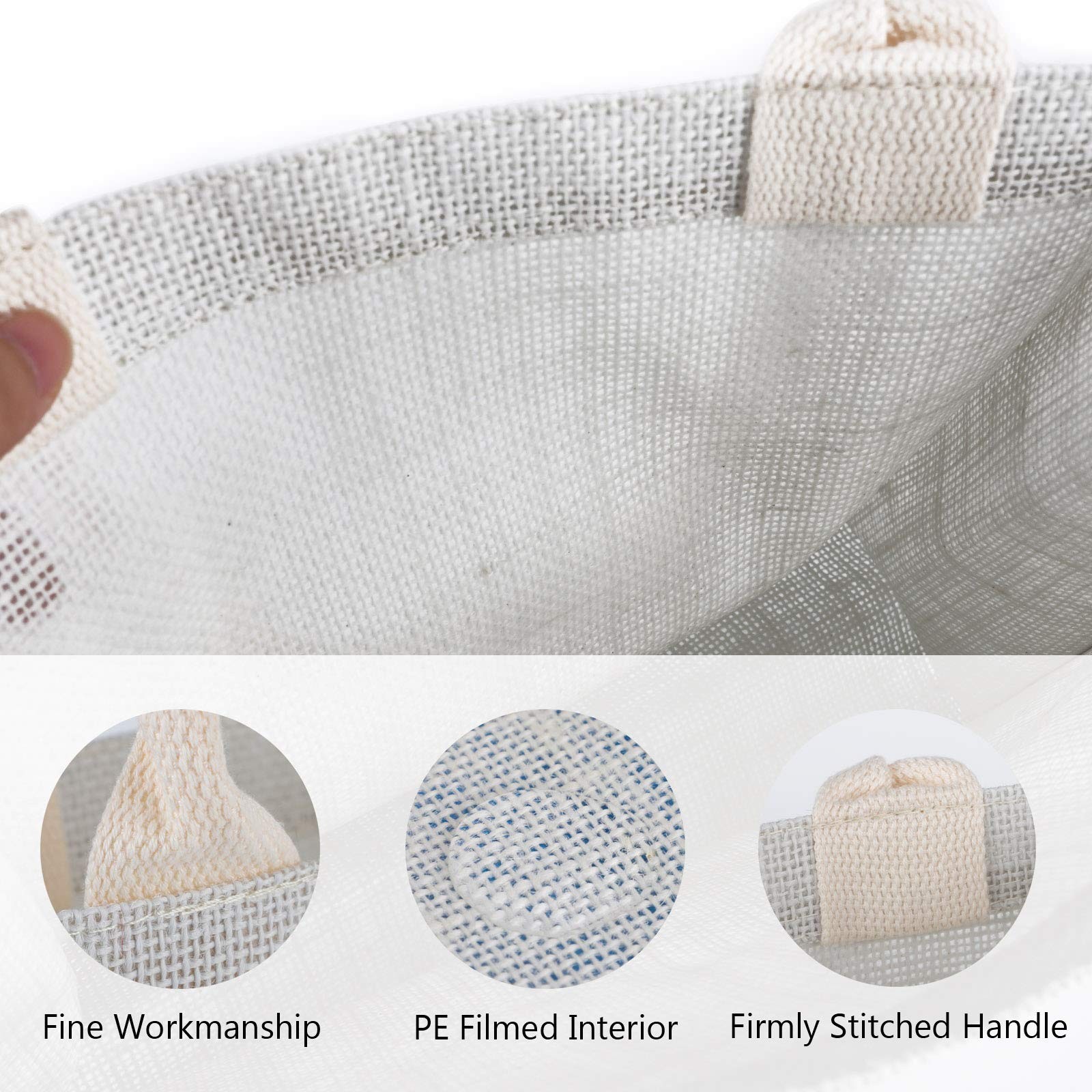 Segarty Tote Bags, 6 Pack Large White Burlap Jute Reusable Canvas Gift Favors…