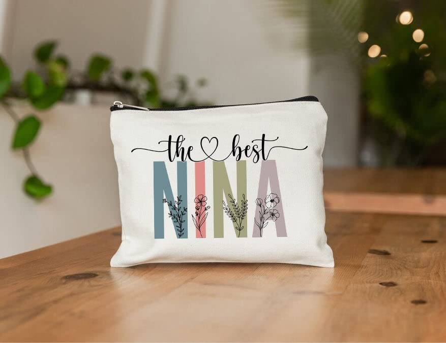 PTDShops Nina Makeup Bag – Multicolor, 7’x9.8′ – Women’s Travel White