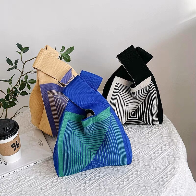 Square Patten▪️◼️⬛️shopping bags – Elastic – Environmental – Black&White