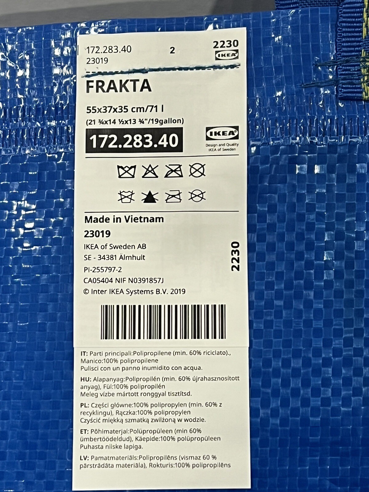 IKEA Bags Lot Of 4 – 19 Gallons! Sturdy Laundry,Groceries , Toys- 4 Pack NEW