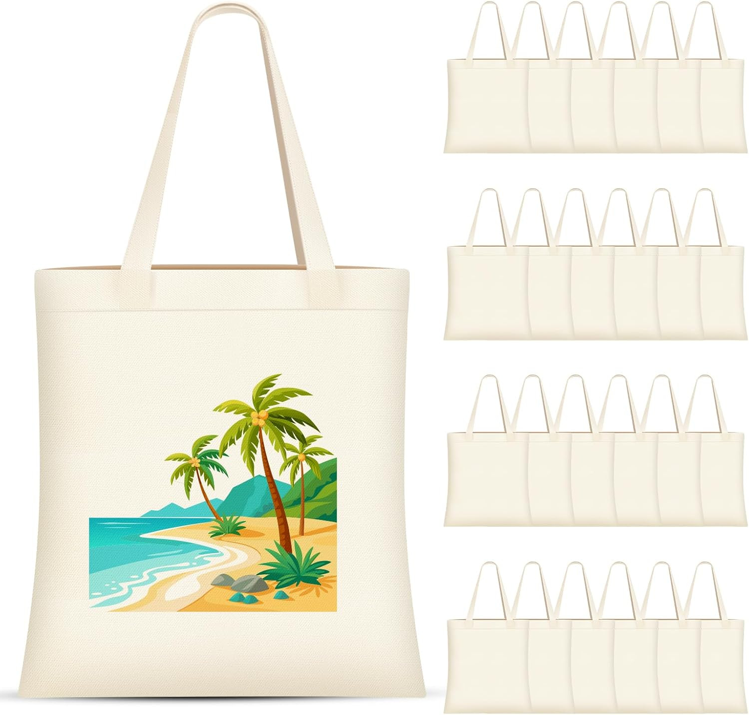 24 Pack Canvas Tote Bags Bulk, 13X15 Inches Sublimation Tote Bags, Reusable Groc