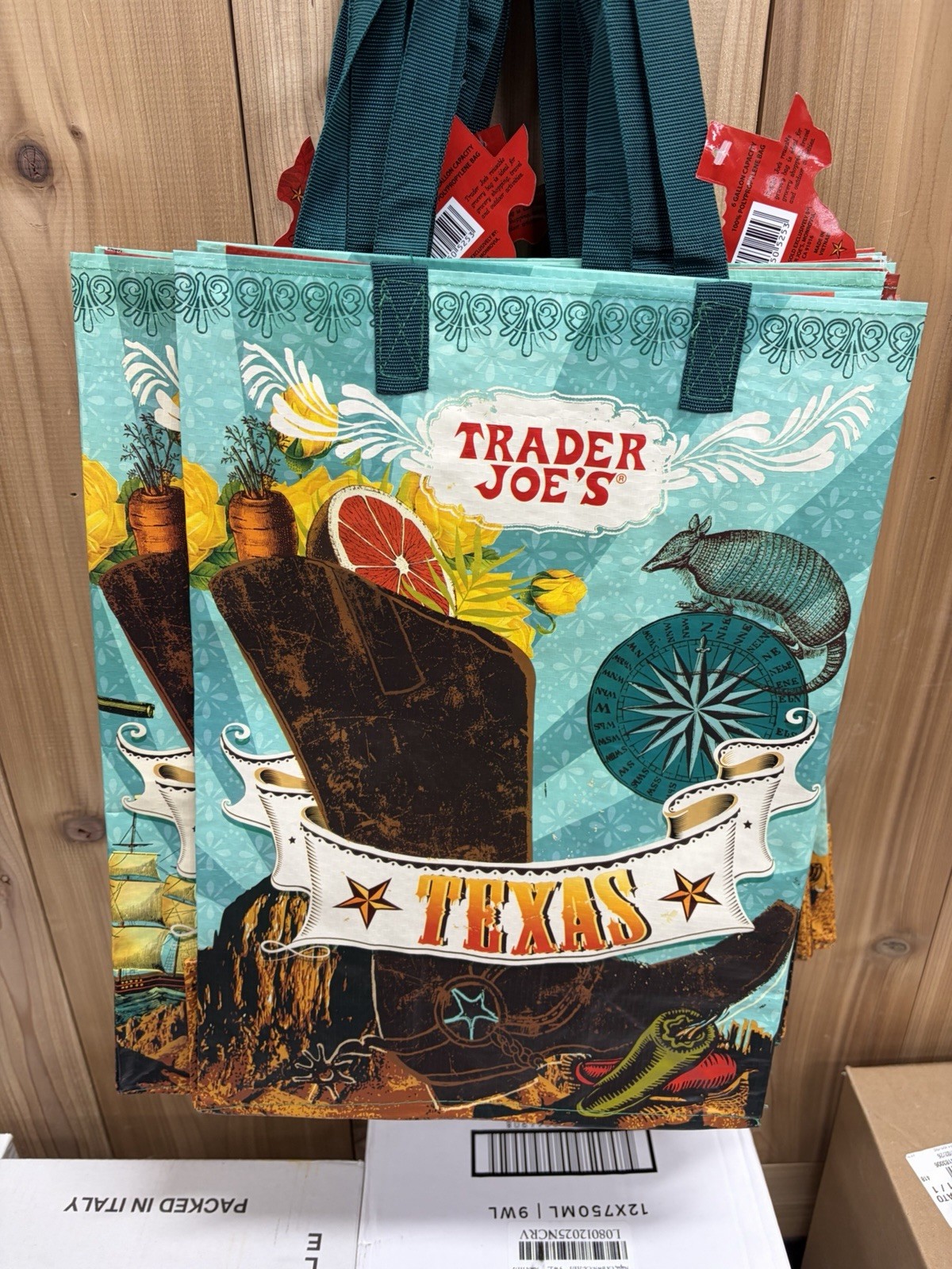 🔥 NWT Trader Joe’s Texas State Souvenir Bag Reusable Shopping Grocery Tote Bag