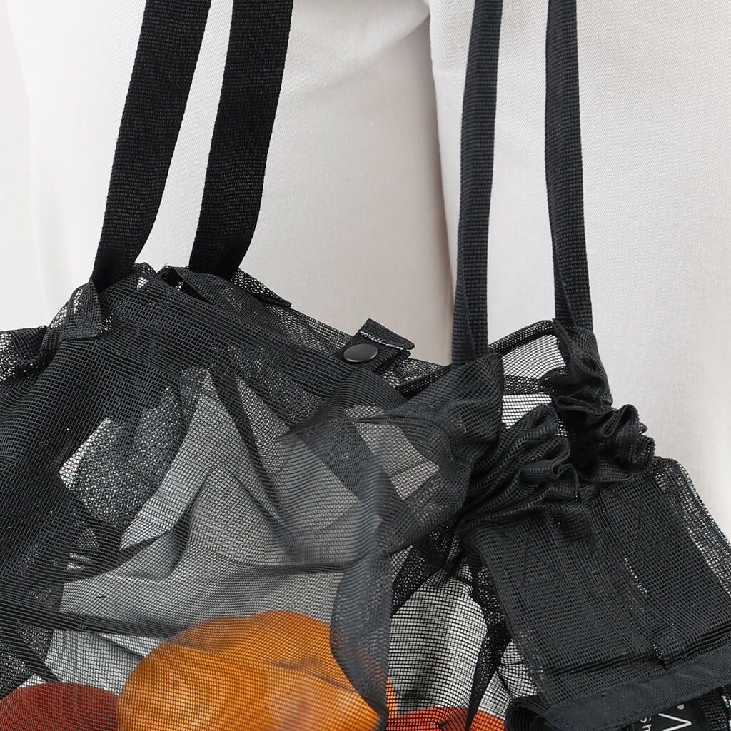 MARNA Shupatto Mesh Bag 25L Foldable Eco Bag Black Compact Japan