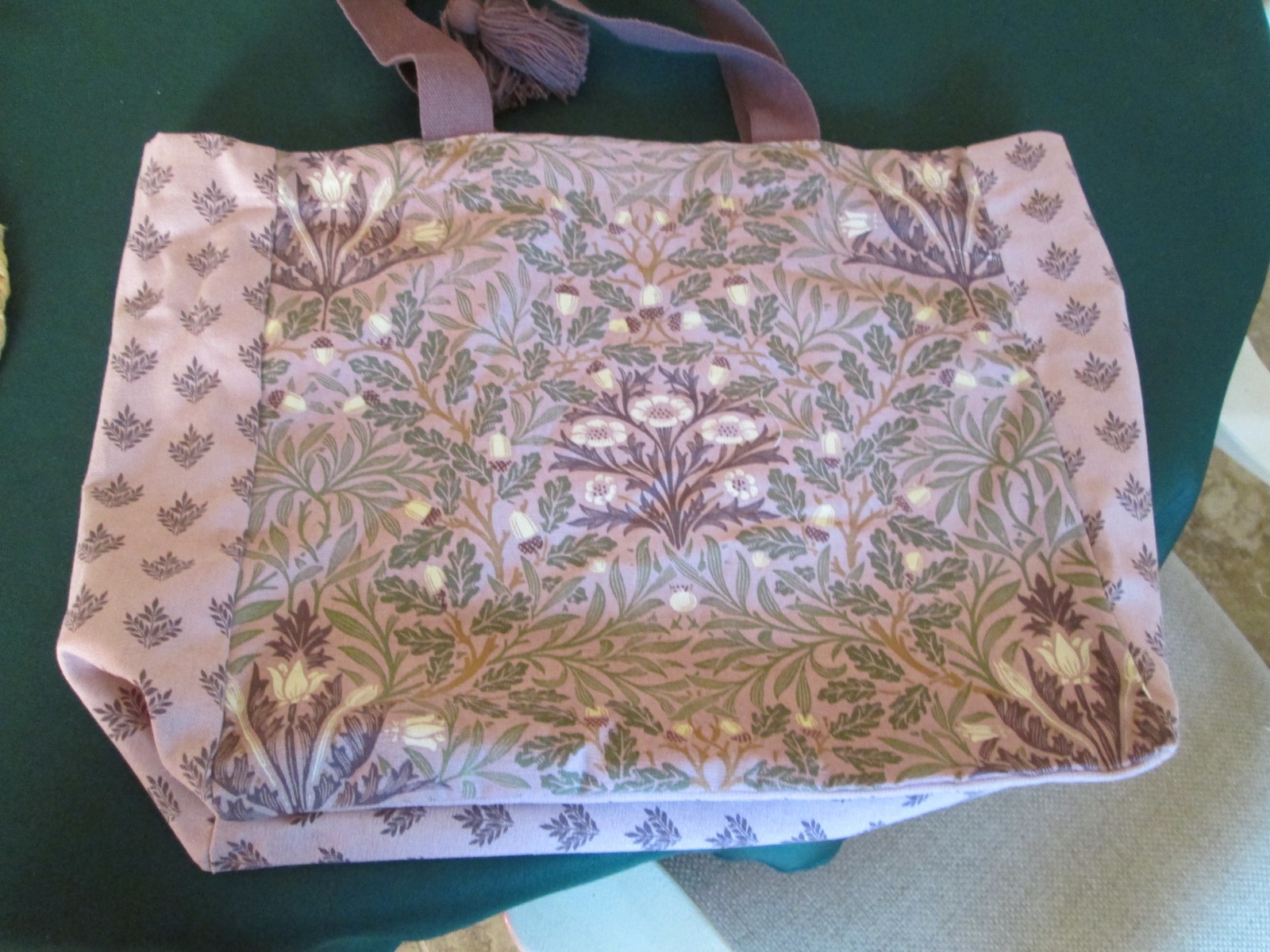 William Morris Canvas Tote Reusable Shopping Bag Acorn Multi Pink Floral/NWT