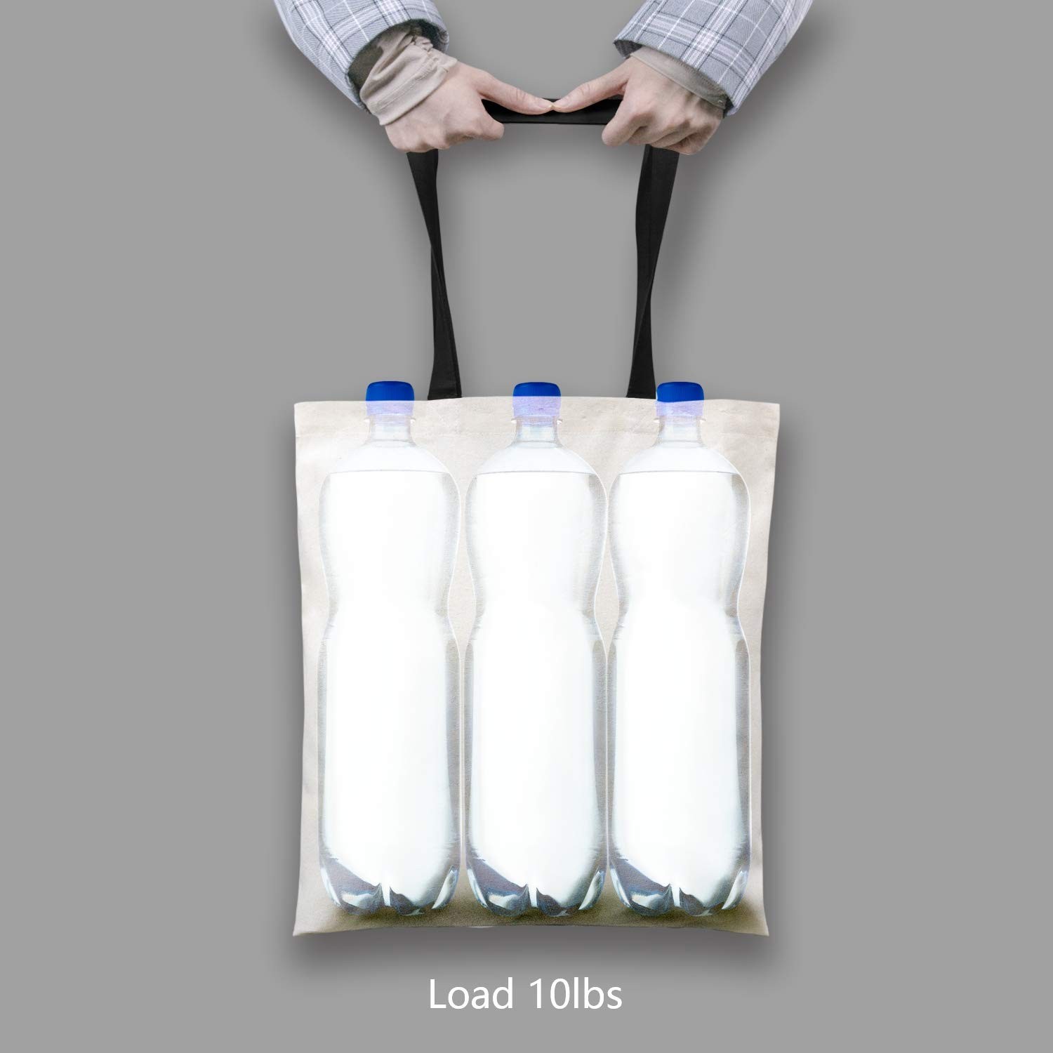 TOPDesign 5-Pack Economical Cotton Tote Bag, Lightweight Medium Reusable Grocery