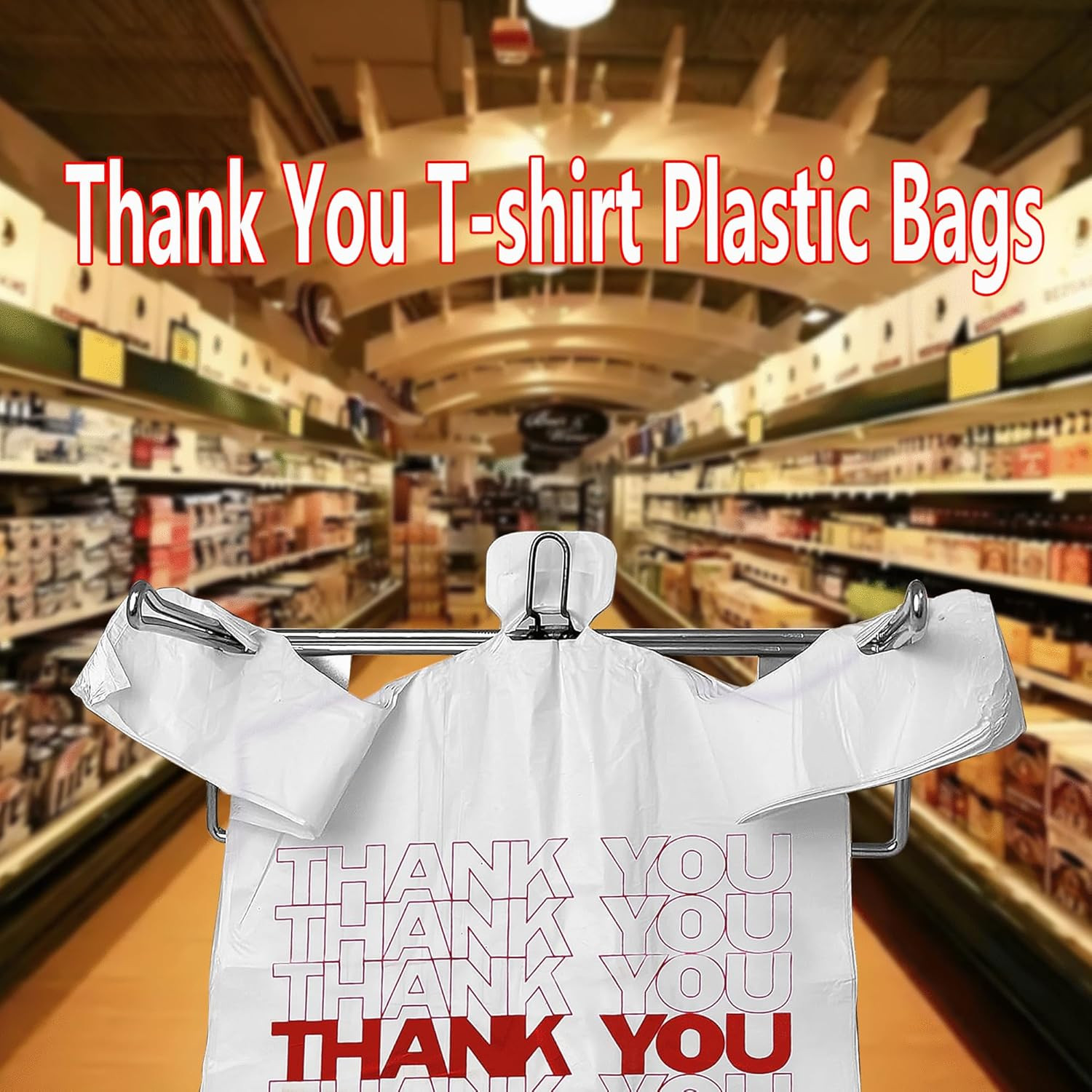 Thank You Shopping Bags 11.5″ x 21″ Transparent 308 Pack