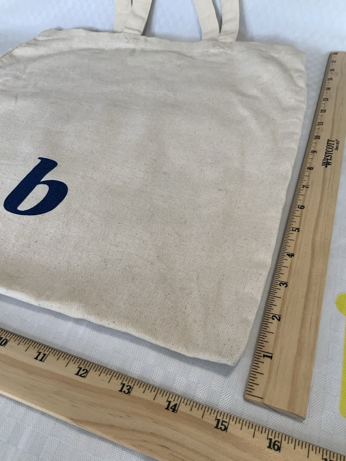 Brooklinen Unisex Tote Bag Grocery Travel Beige Logo 100% Cotton