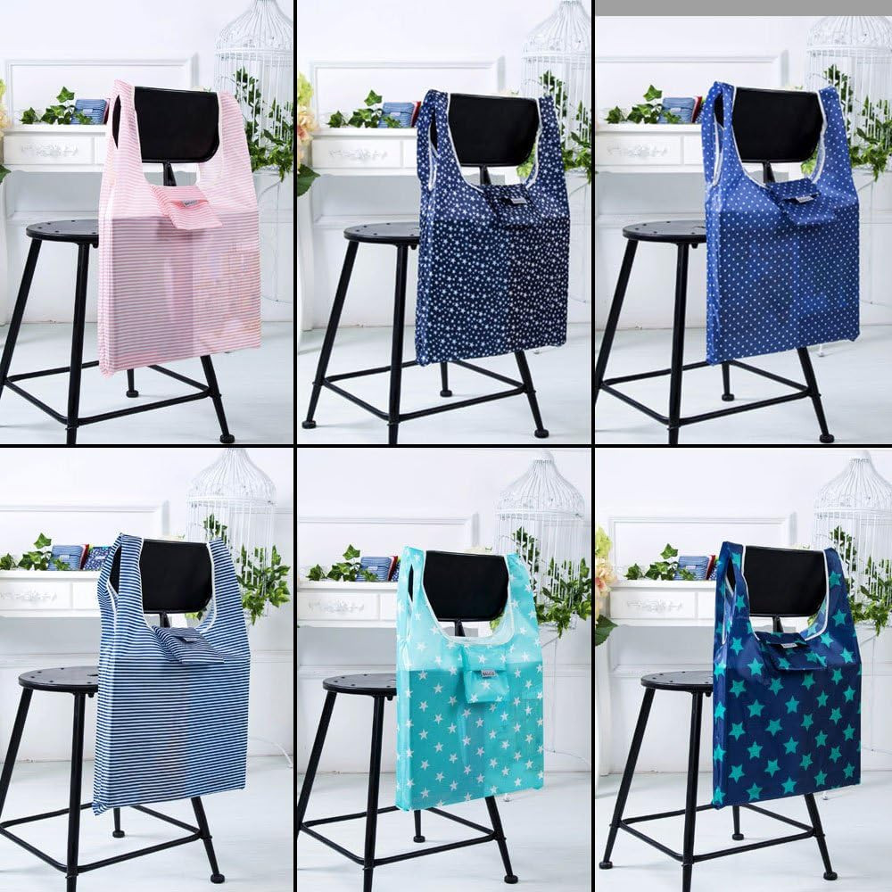 Cloth Tote Bags, Reusable, Foldable, Recycle for Shopping, Fits in Pocket, Eco F