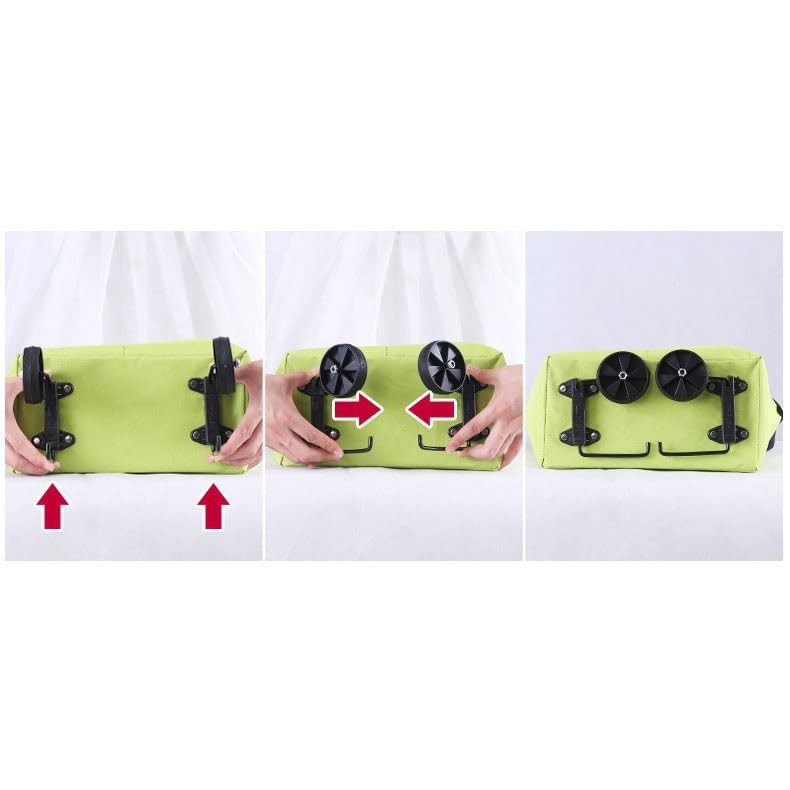 Reusable Grocery Bags with Waterproof Coating and Folding Wheels – Foldable T…