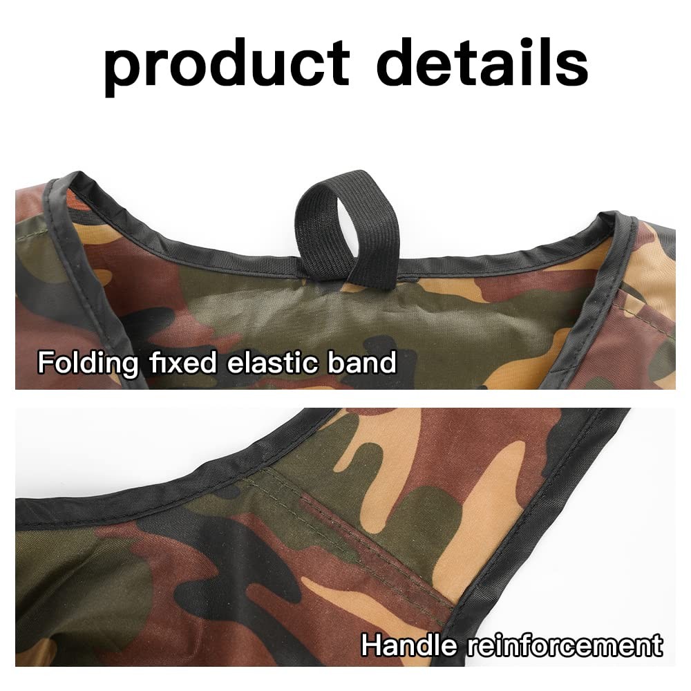 10 Pack 15×4.5×15 Inch Camo Reusable Shopping Bags with Handles Bulk, Foldabl…