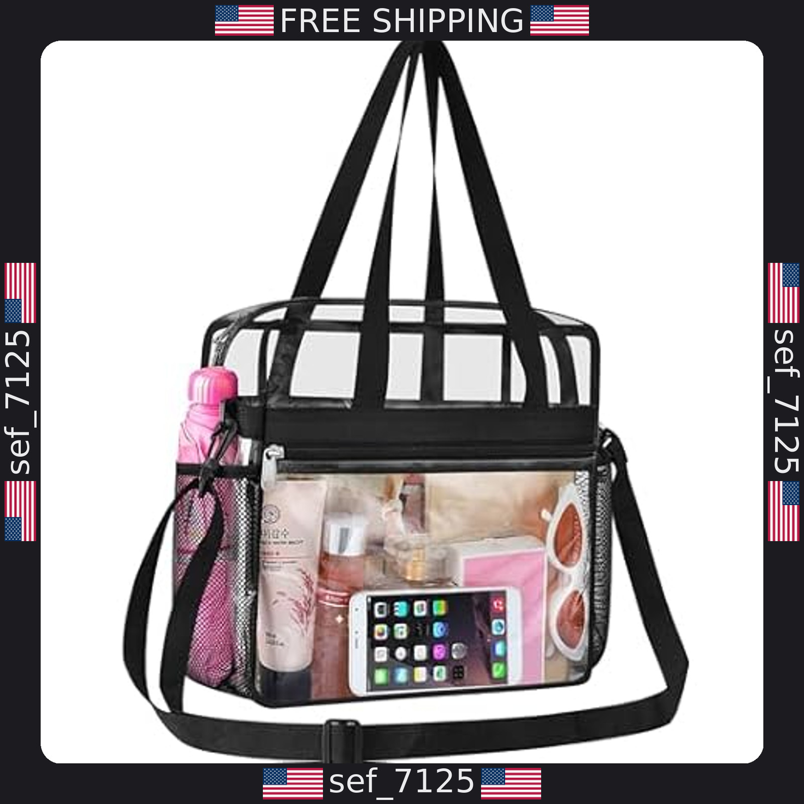 Oraben Stadium Approved Clear Tote Bag – 12x6x12 for Work & Sports Events