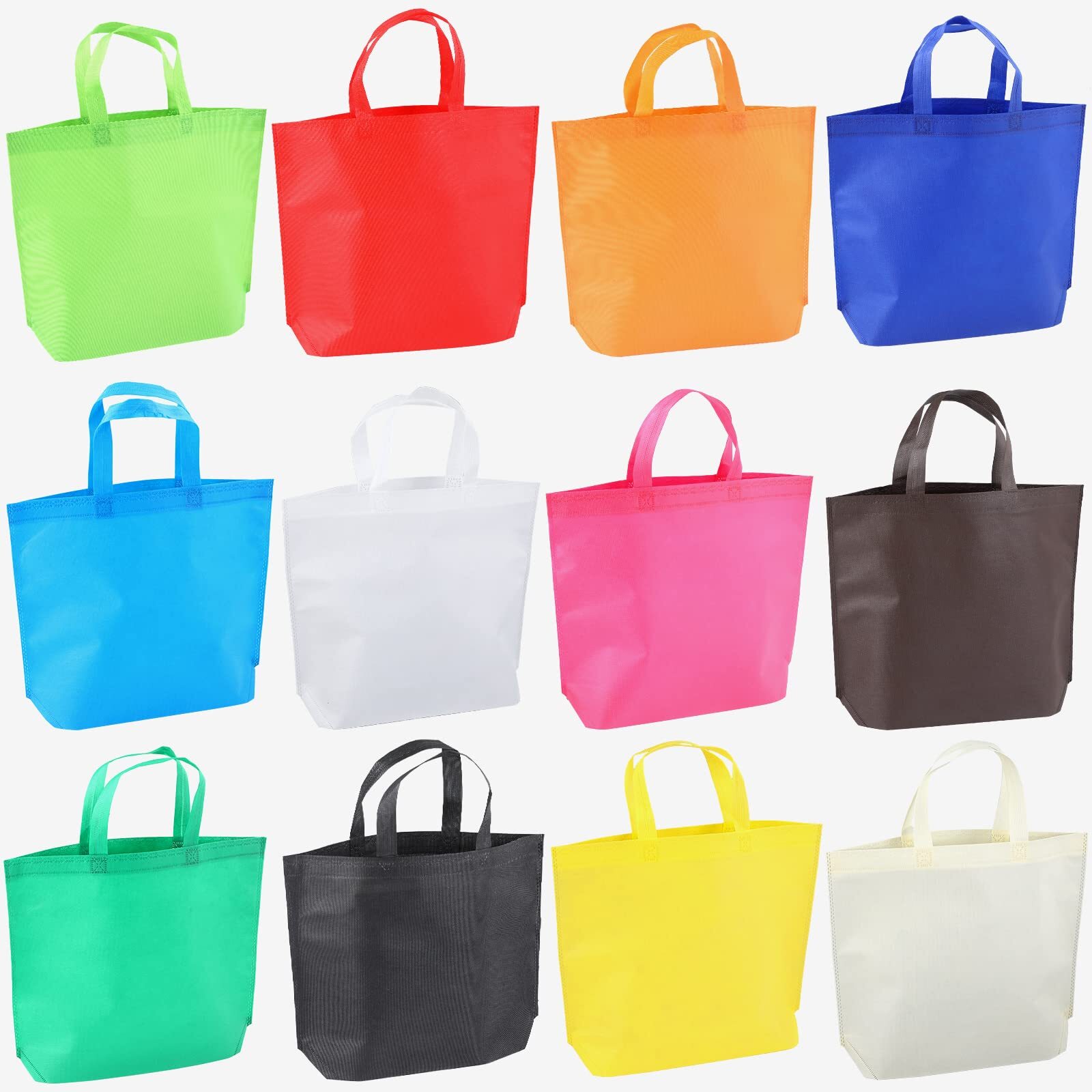 36 Pcs Reusable Large Tote Bags Bulk 12 Colors Party Gift Tote Bag