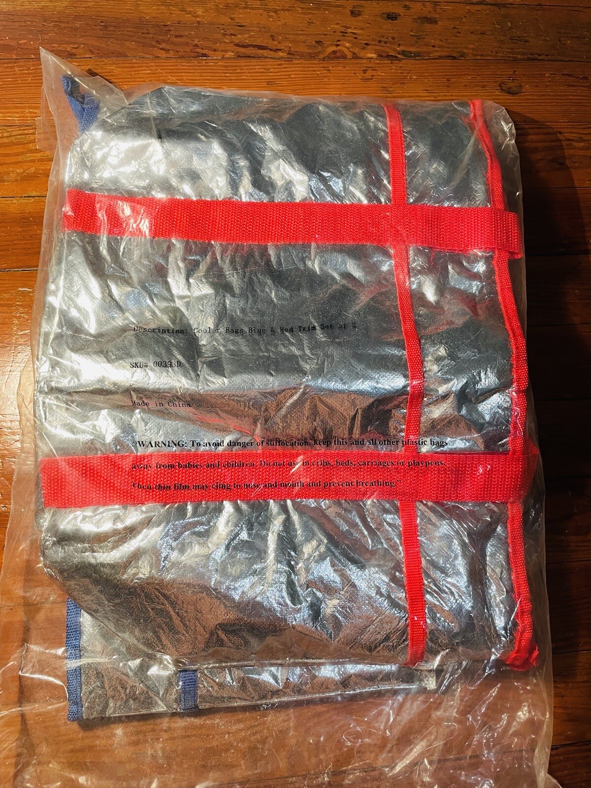 Set Of 2 Cooler Bags Blue And Red