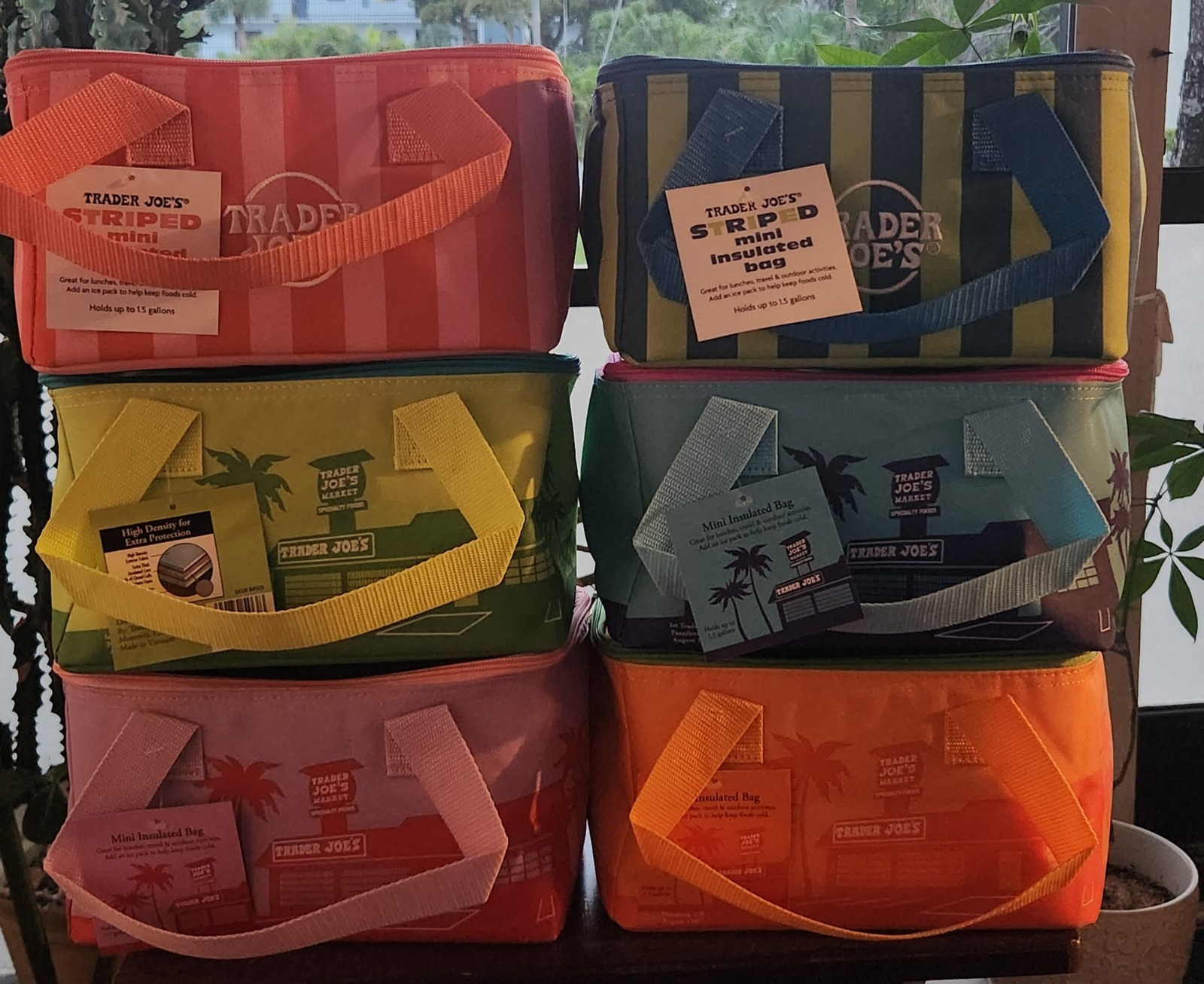Trader Joe’s Mini Insulated Reusable 1.5 Gal BNWT RARE COMPLETE SET OF 6
