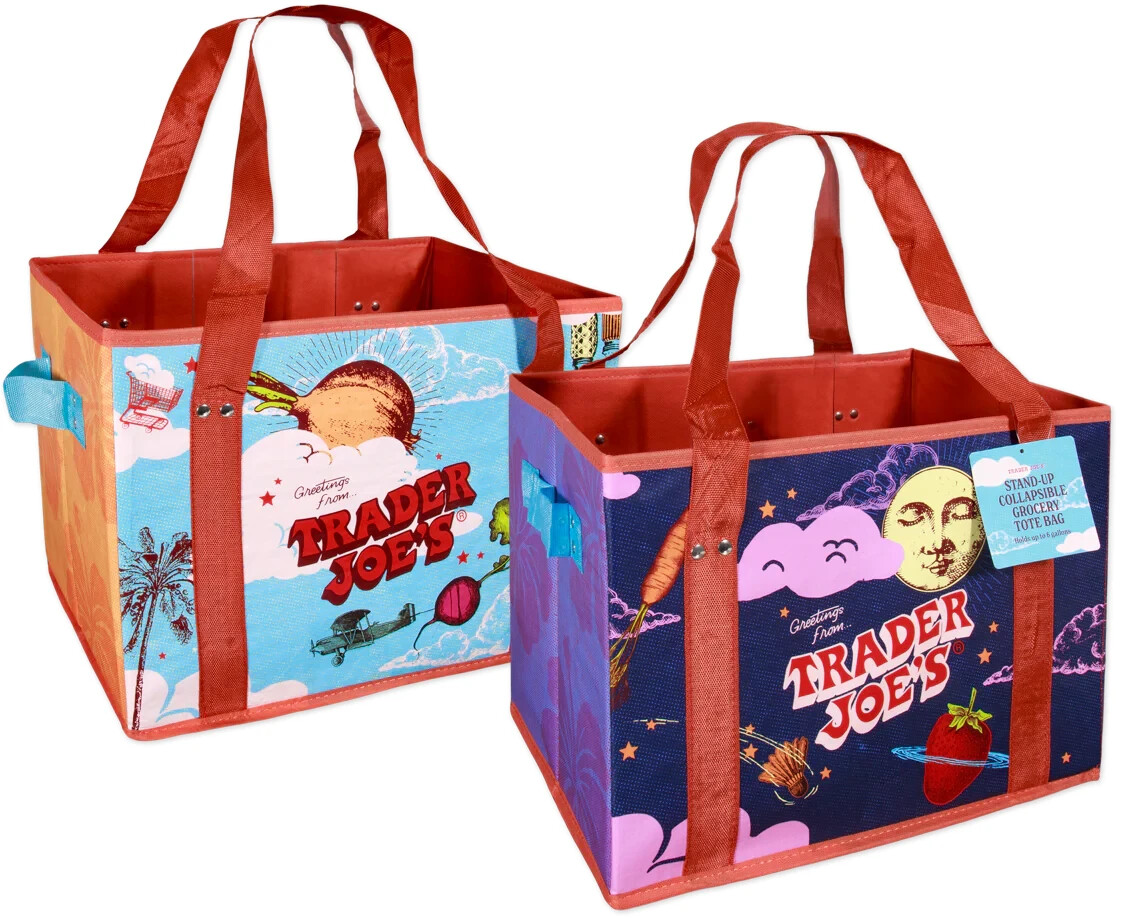 Trader Joe’s Stylish AND Practical. THE Stand Up Collapsible Reusable Tote