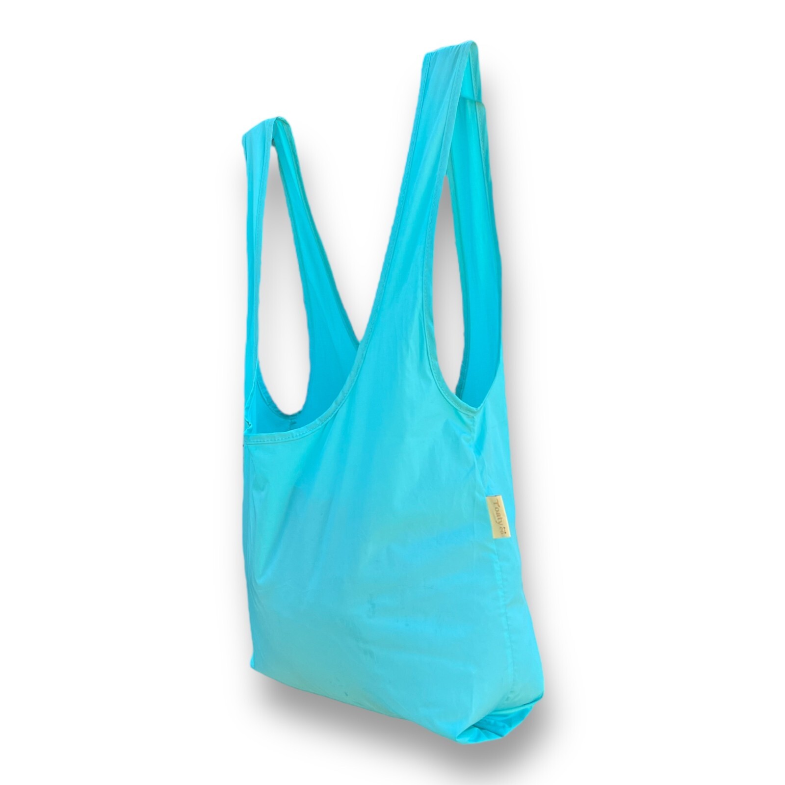 12-pack TOATY CO. Reusable Grocery Bags Bulk Extra long Straps, Cyan Carry Pouch