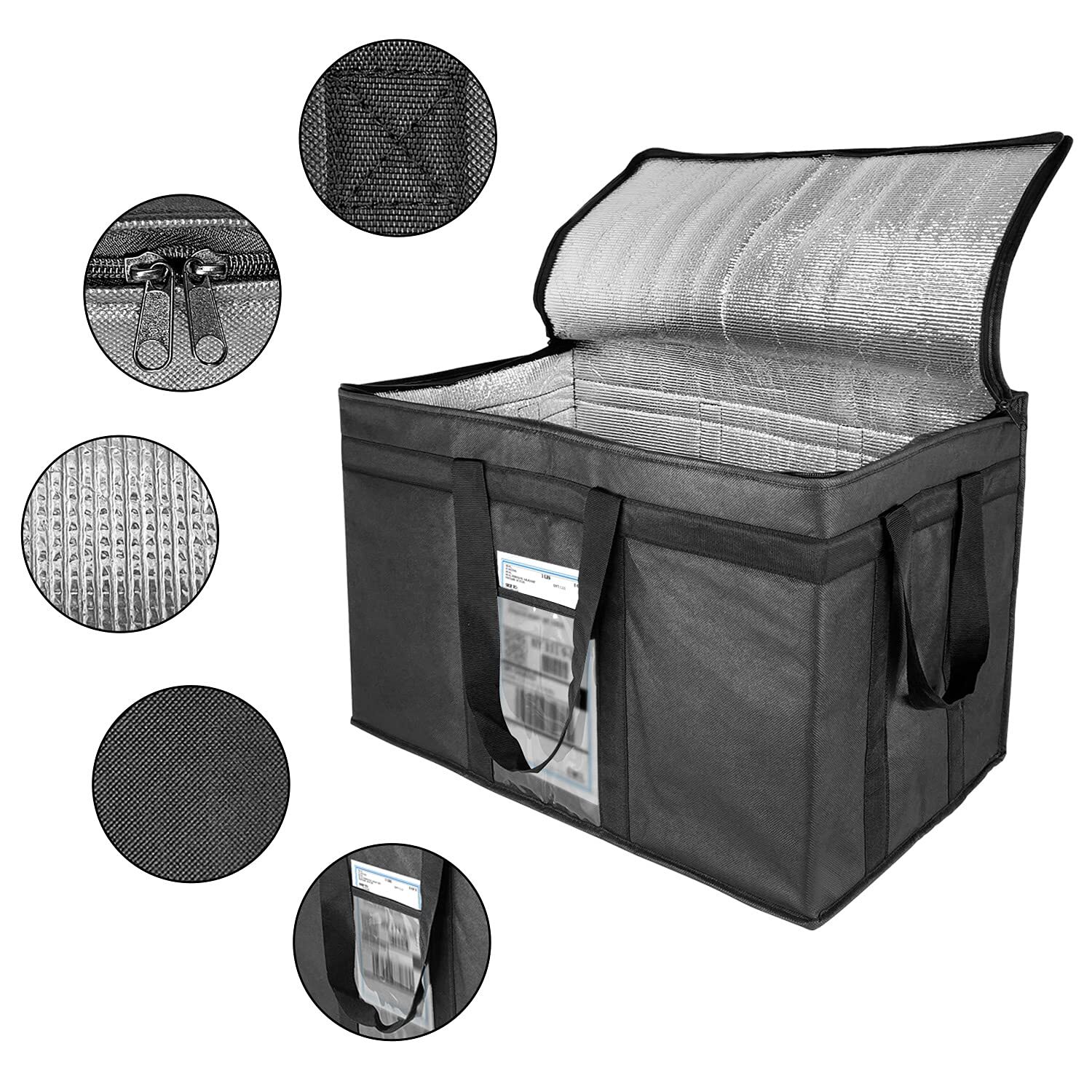 Xxllarger Insulated Cooler Bags With Zipper Closurereusable Grocery Shopping Bag