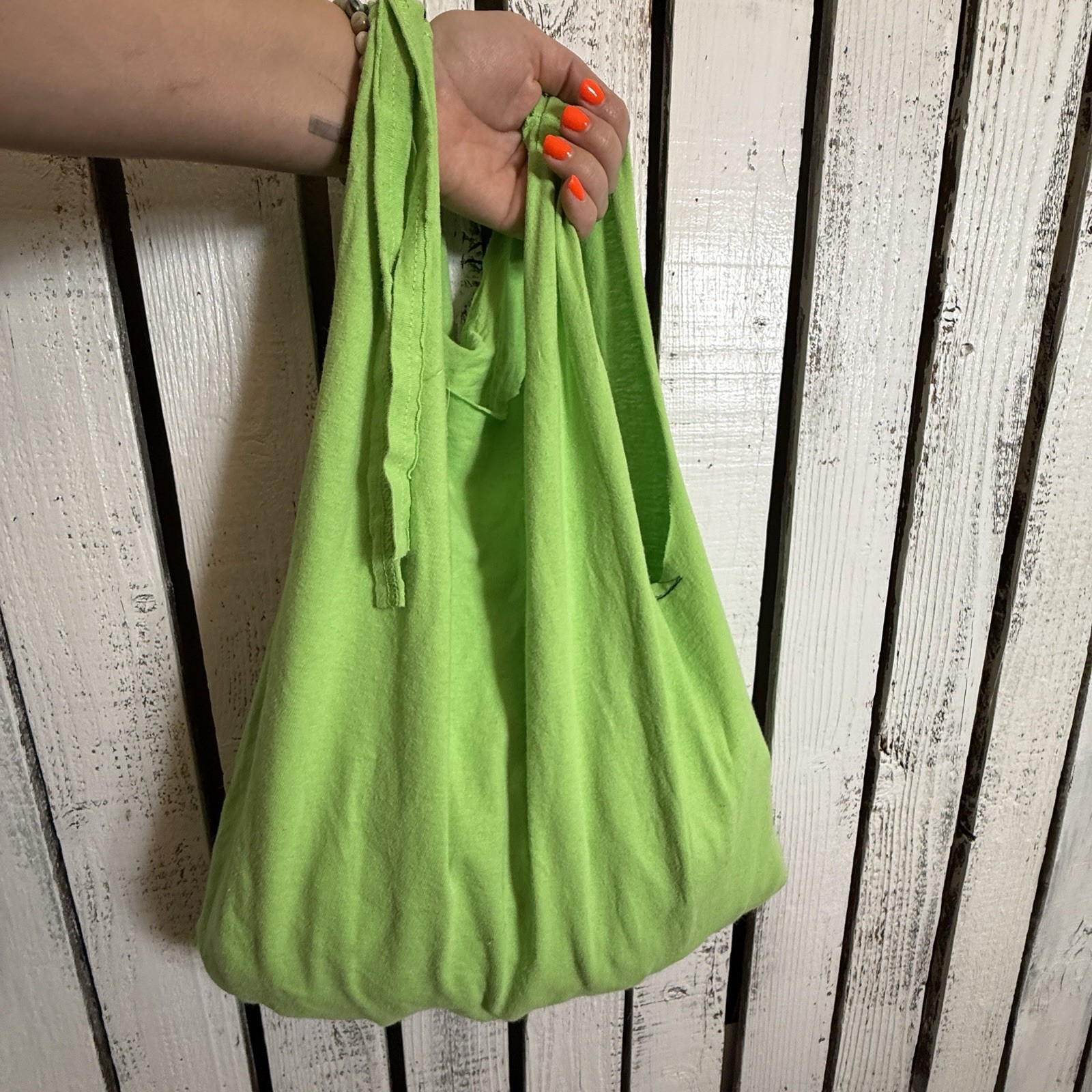 Upcycled T-shirt Tote Bags Set Of 4 Shopping Grocery Compact Reinforced Handmade