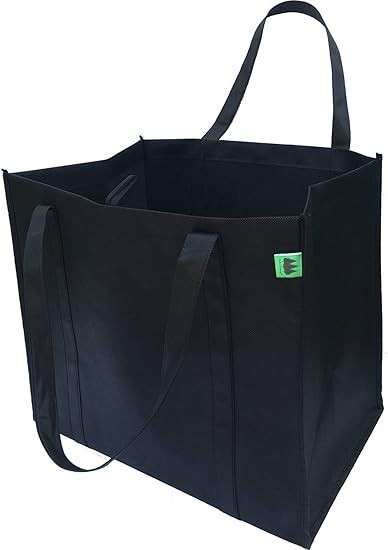 Reusable Grocery Bags (5 Pack, Black) – Hold 40+ lbs – Extra Large & Super St…