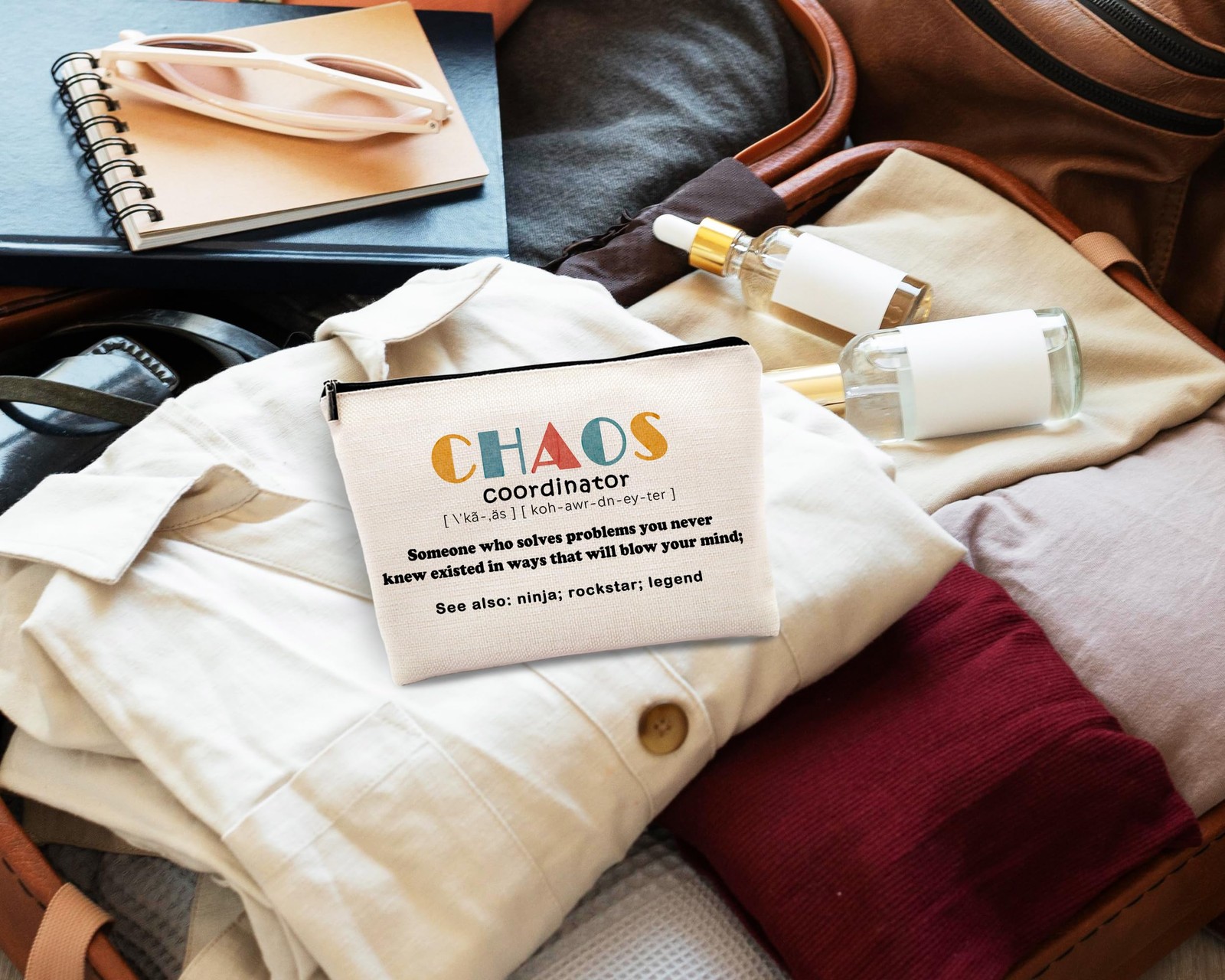 kdqua Chaos Coordinator Makeup Bag for Women, Thank You