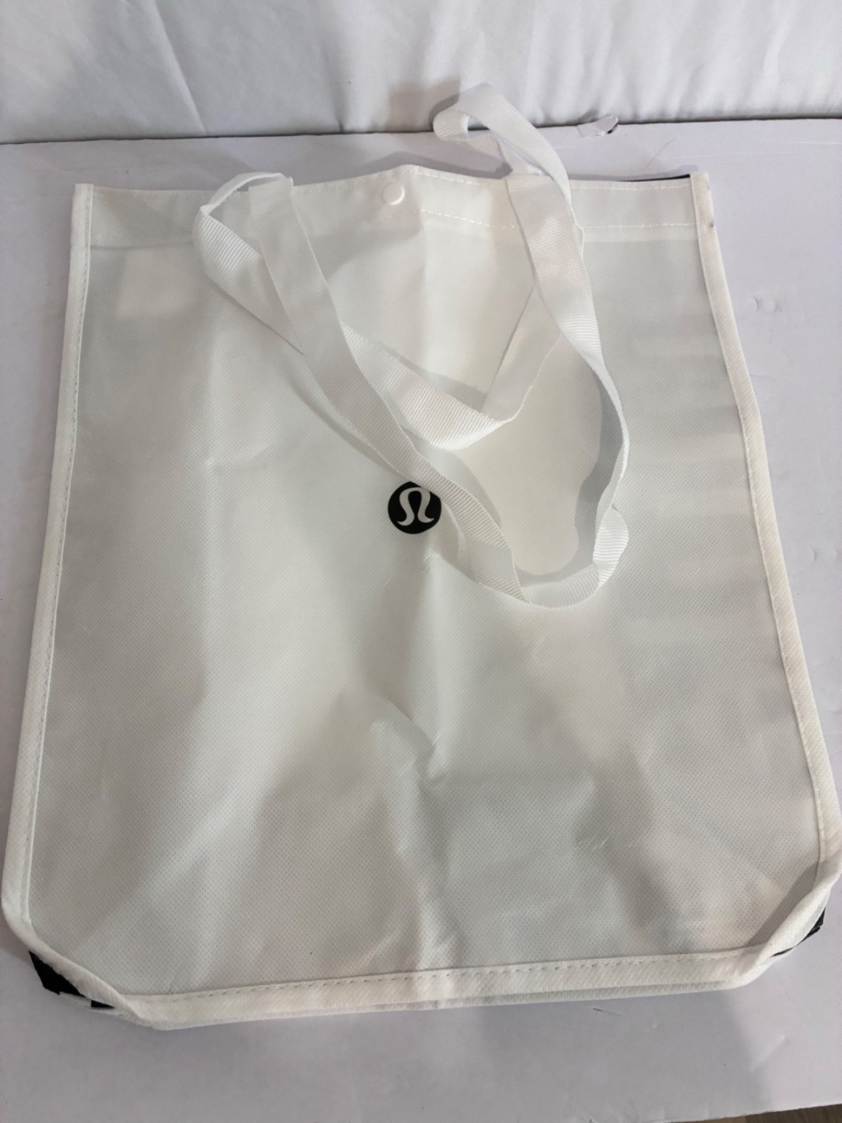 White and Black 12×16 inch large Lululemon shopping bag reusable brand new