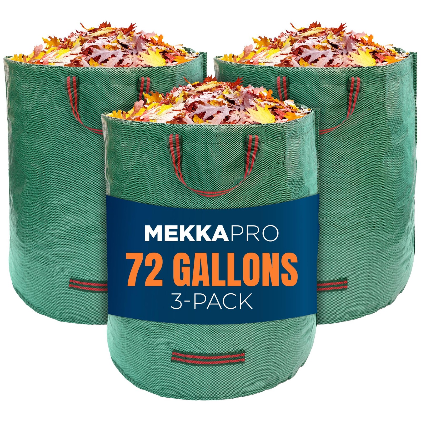 MEKKAPRO Big Gulp Lawn Bags, 3-Pack 72 gallons 1 Count (Pack of 3), Green