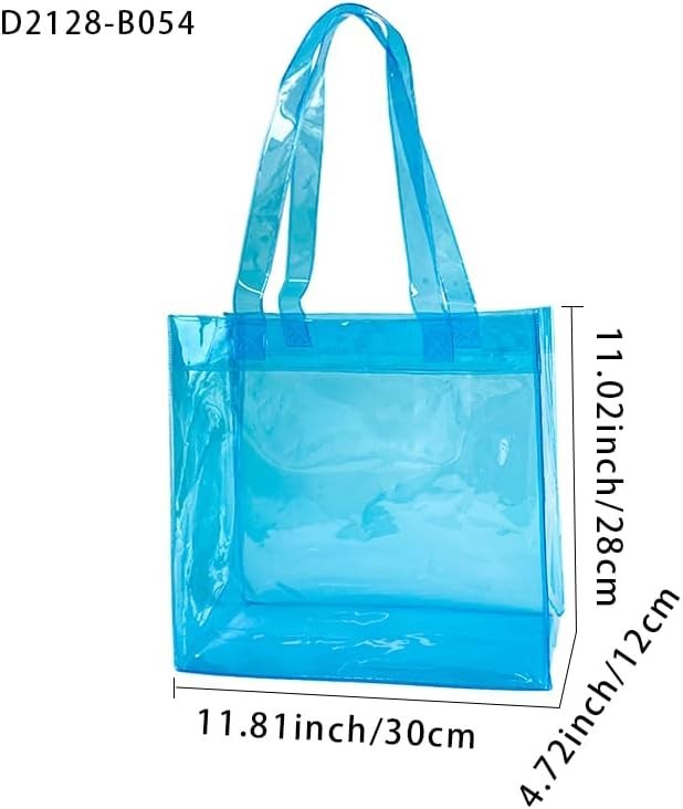 1pcs Waterproof Large Transparent Pvc Shopping Clear Tote Bag with Handles Be…