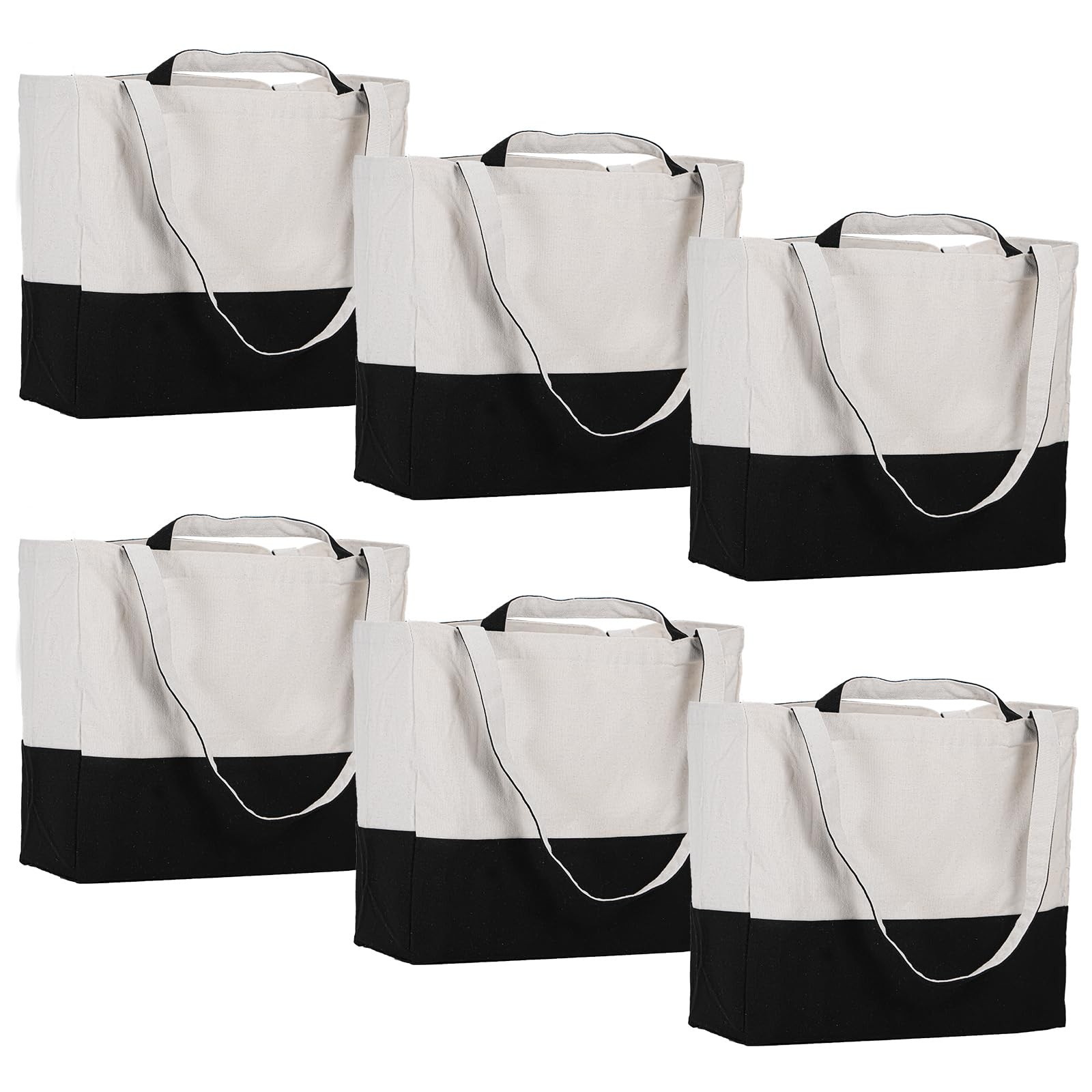 LINICE Canvas Tote Bag Reusable Grocery Bags with Long Shoulder Strap and Sho…