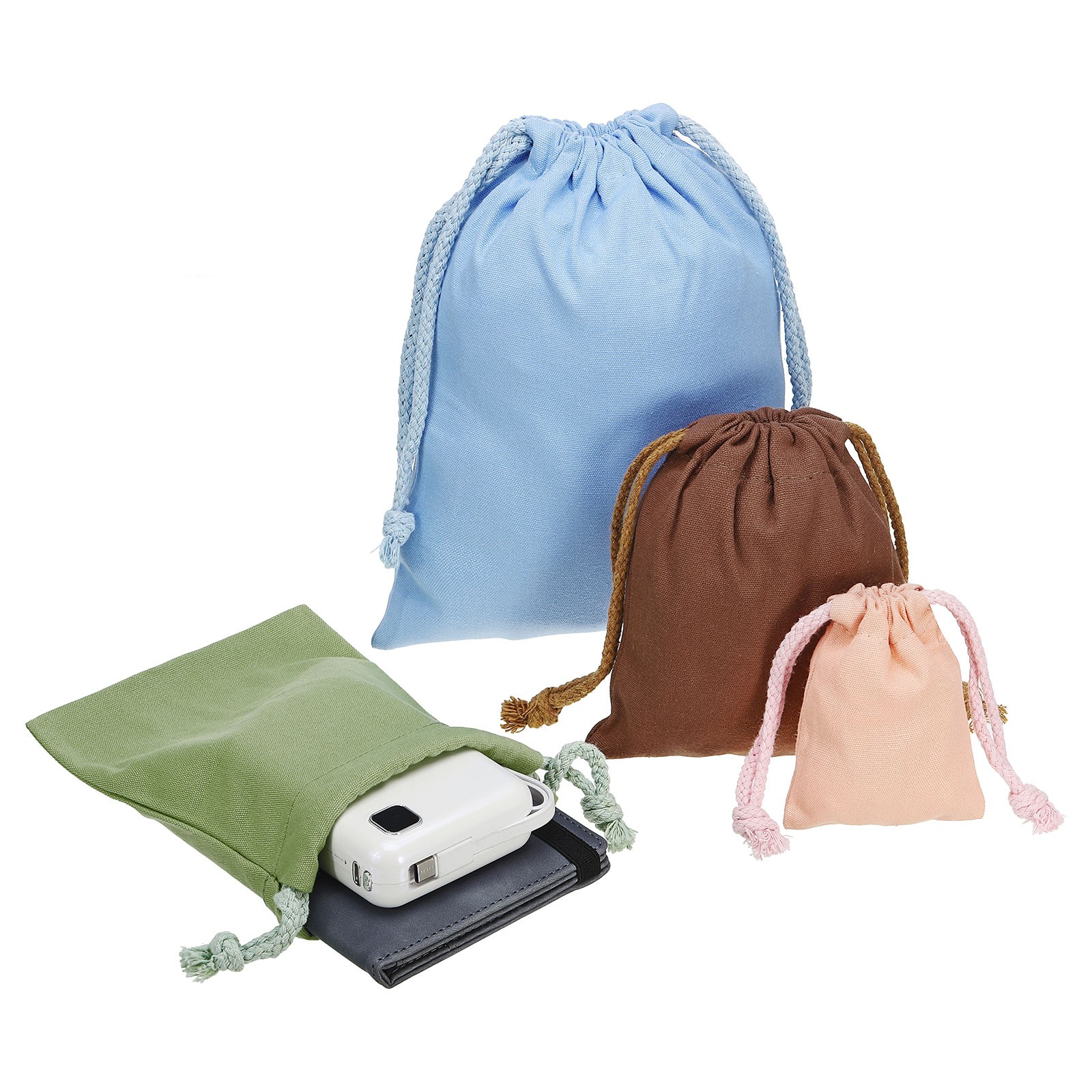 12pcs 100% Cotton Reusable Drawstring Bags, 3×4″ Dust Bags, Red